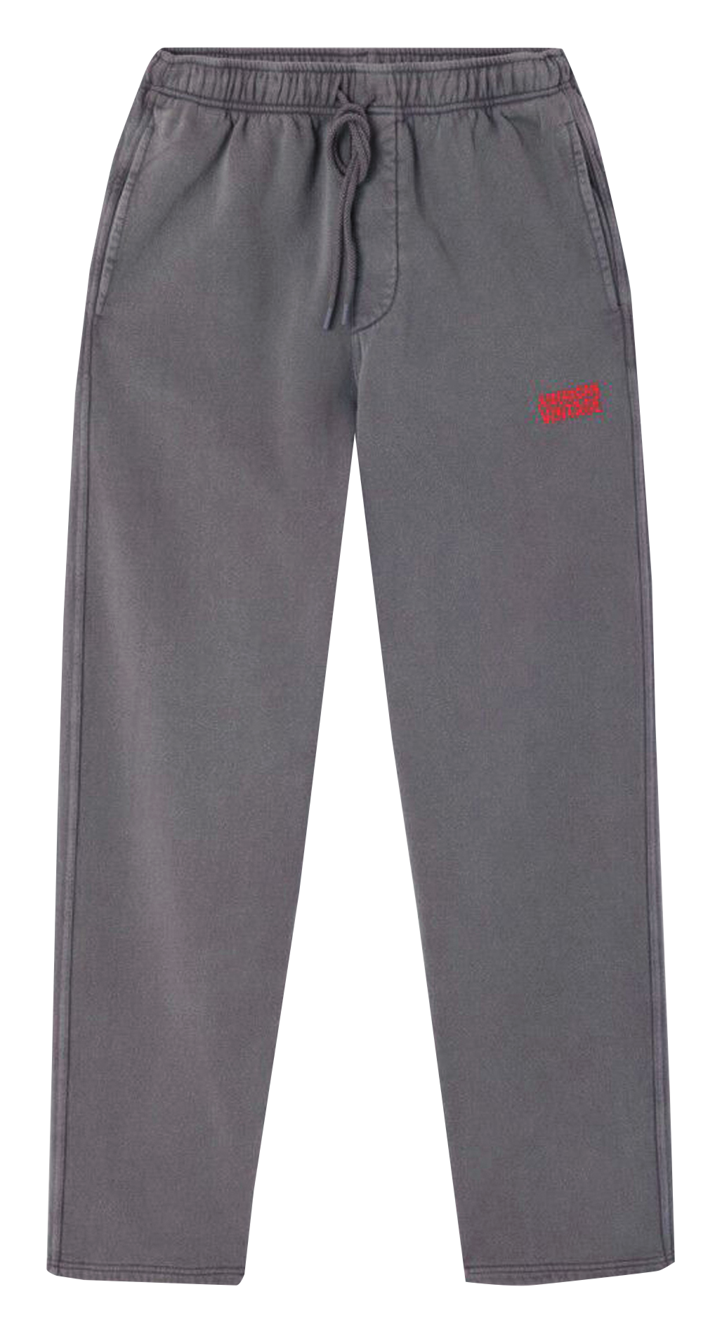 Jogging droit en coton plizzy AMERICAN VINTAGE Gris