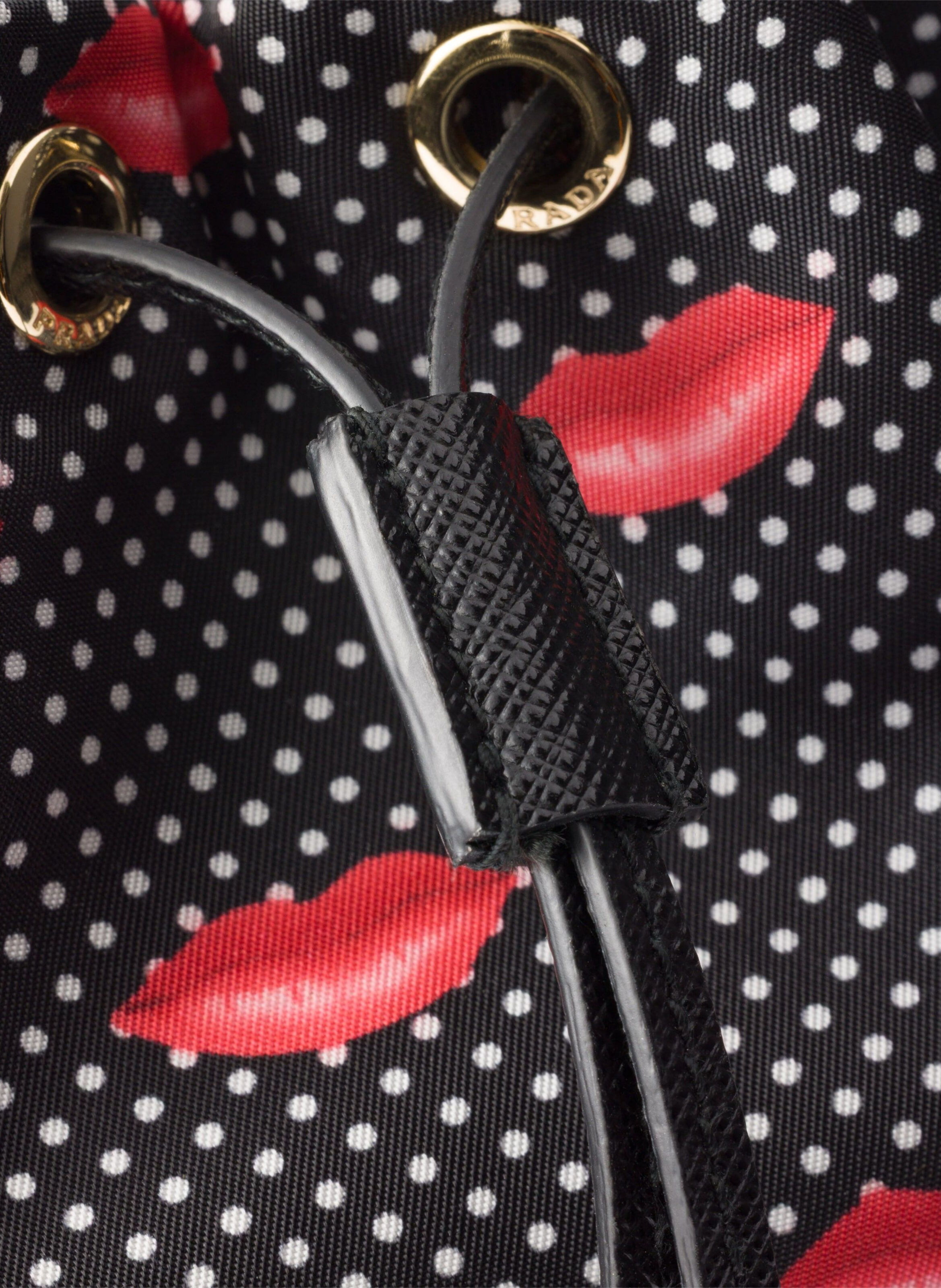 Pochette en re-nylon imprimé PRADA Noir