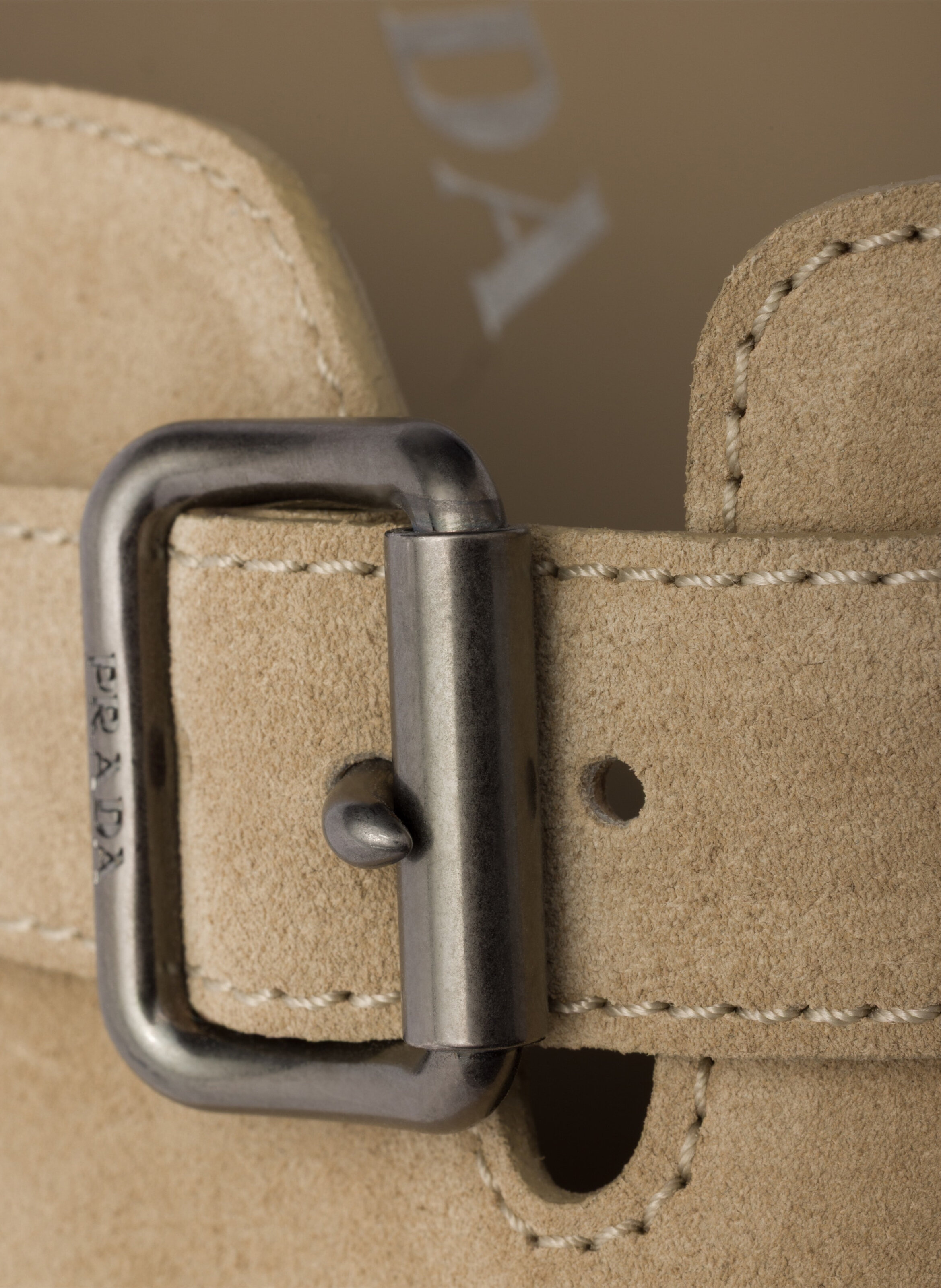 Mules en veau velours PRADA Beige