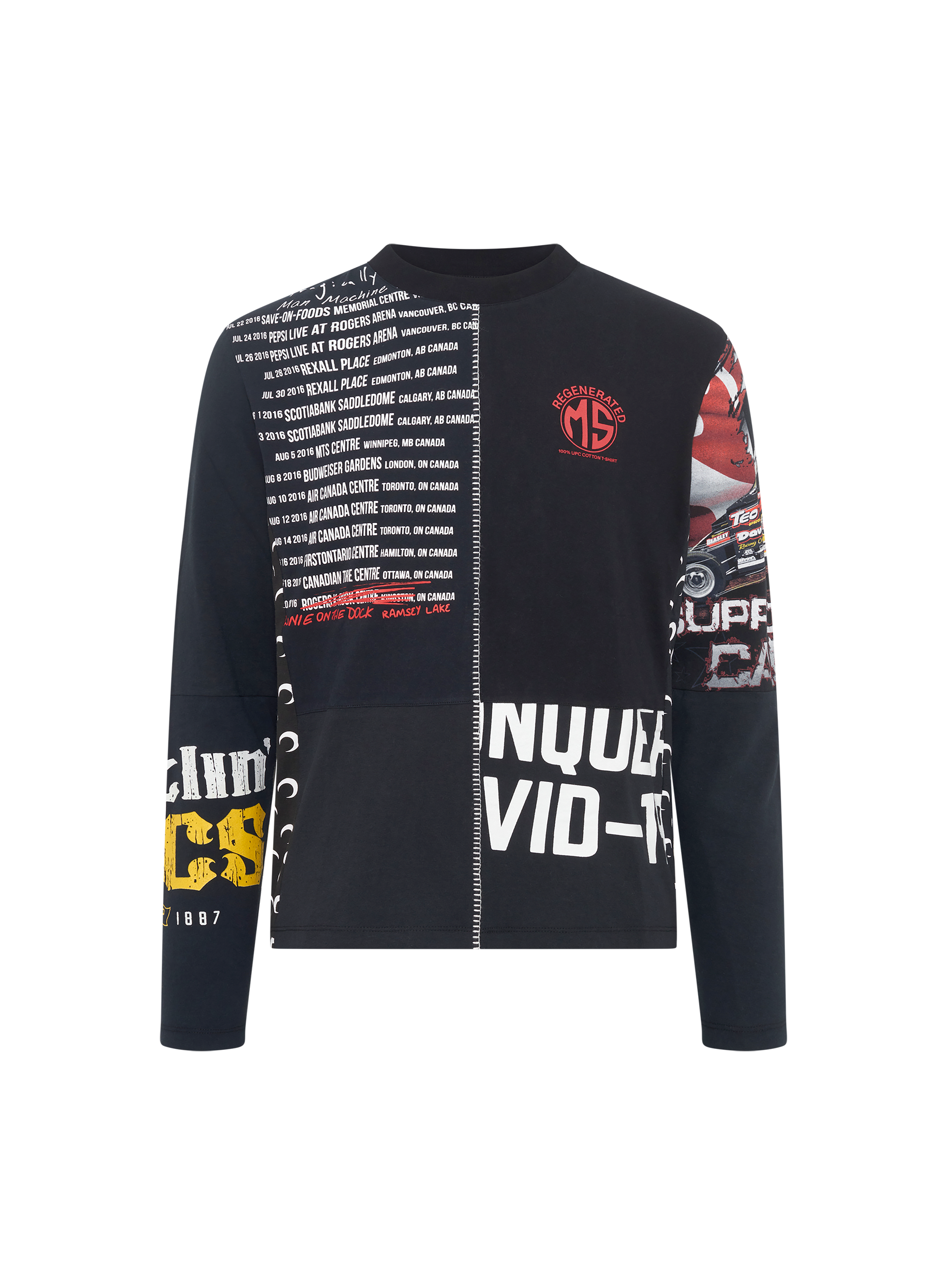 Upcycled graphic t-shirts long sleeves t-shirt MARINE SERRE Black