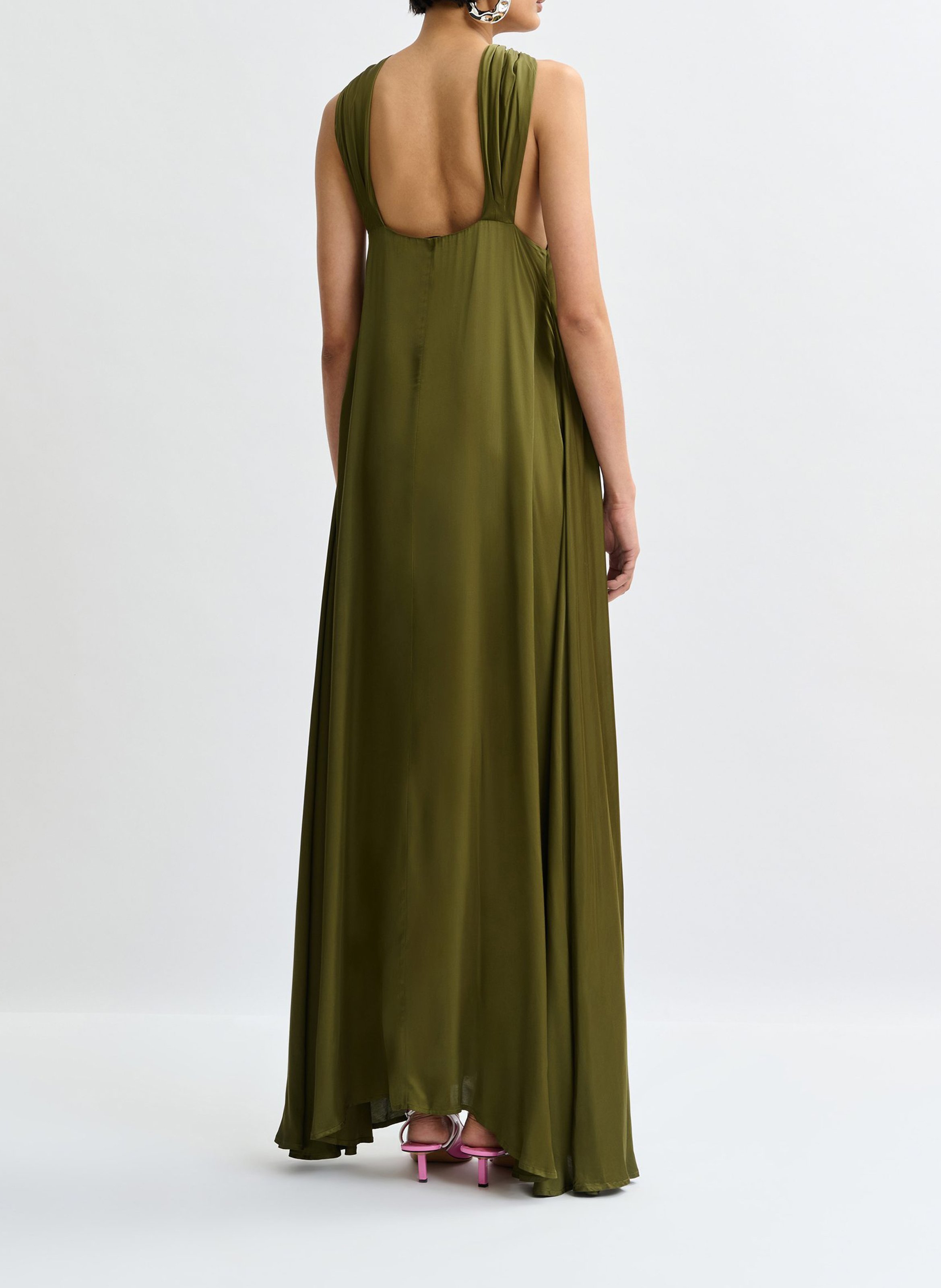 Robe longue dos nu jaycee ESSENTIEL ANTWERP Vert