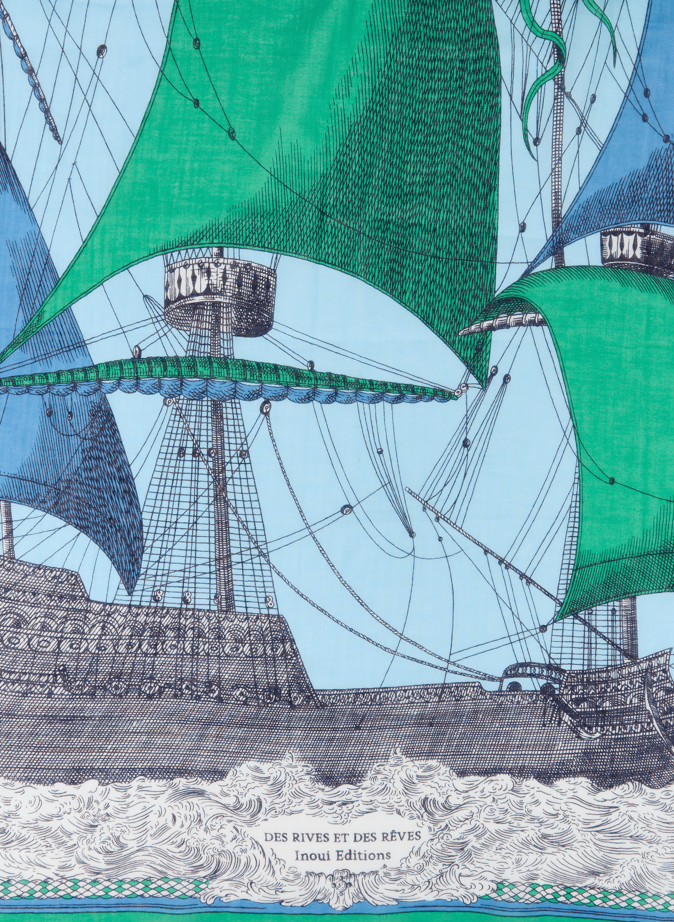 Printed scarf INOUI EDITIONS Green