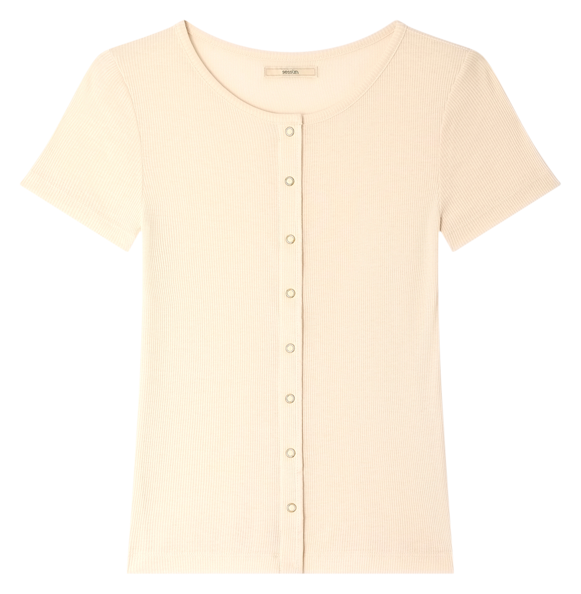 Tee-shirt boutonné uni manches courtes clark SESSUN Beige