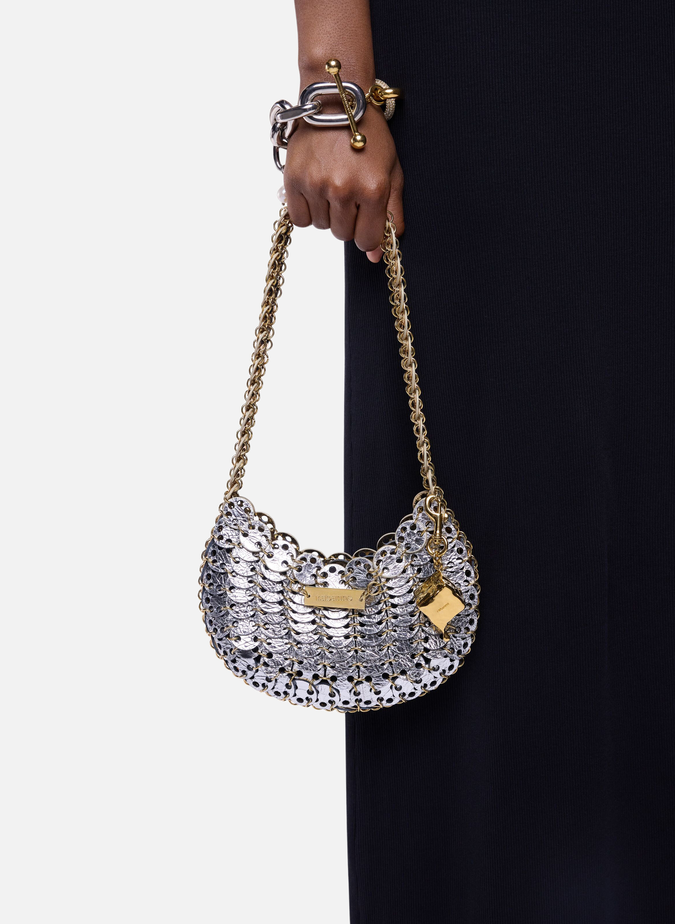 Sac moon flip en cuir réversible RABANNE Doré