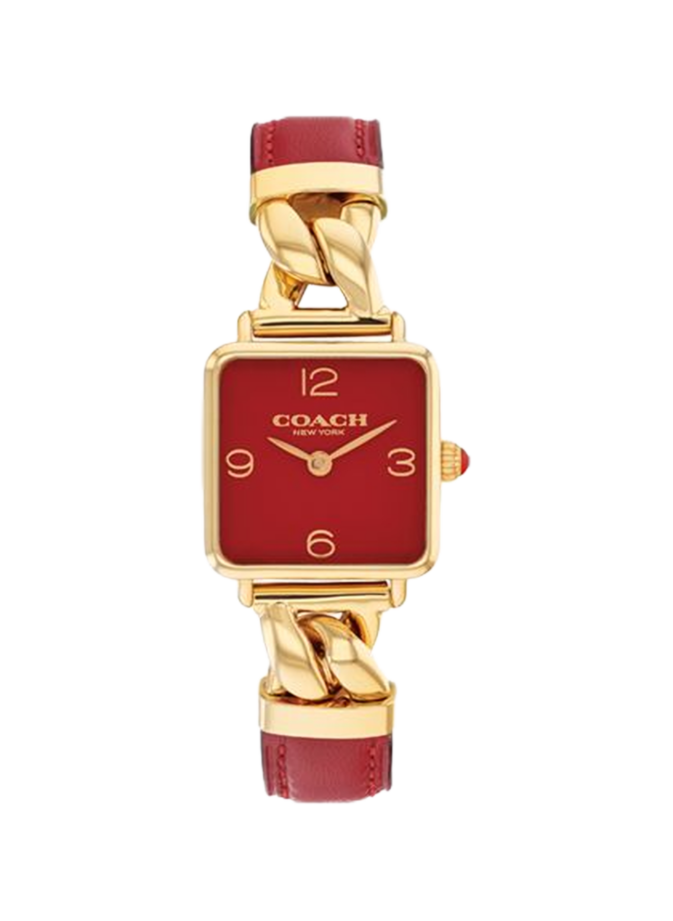 Montre quartz Cass en cuir COACH MONTRES Rouge