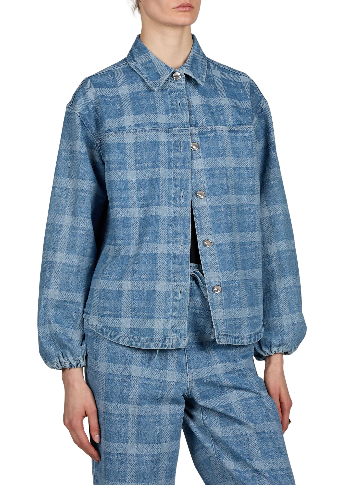 Chemise en jean à carreaux OBJECT Bleu