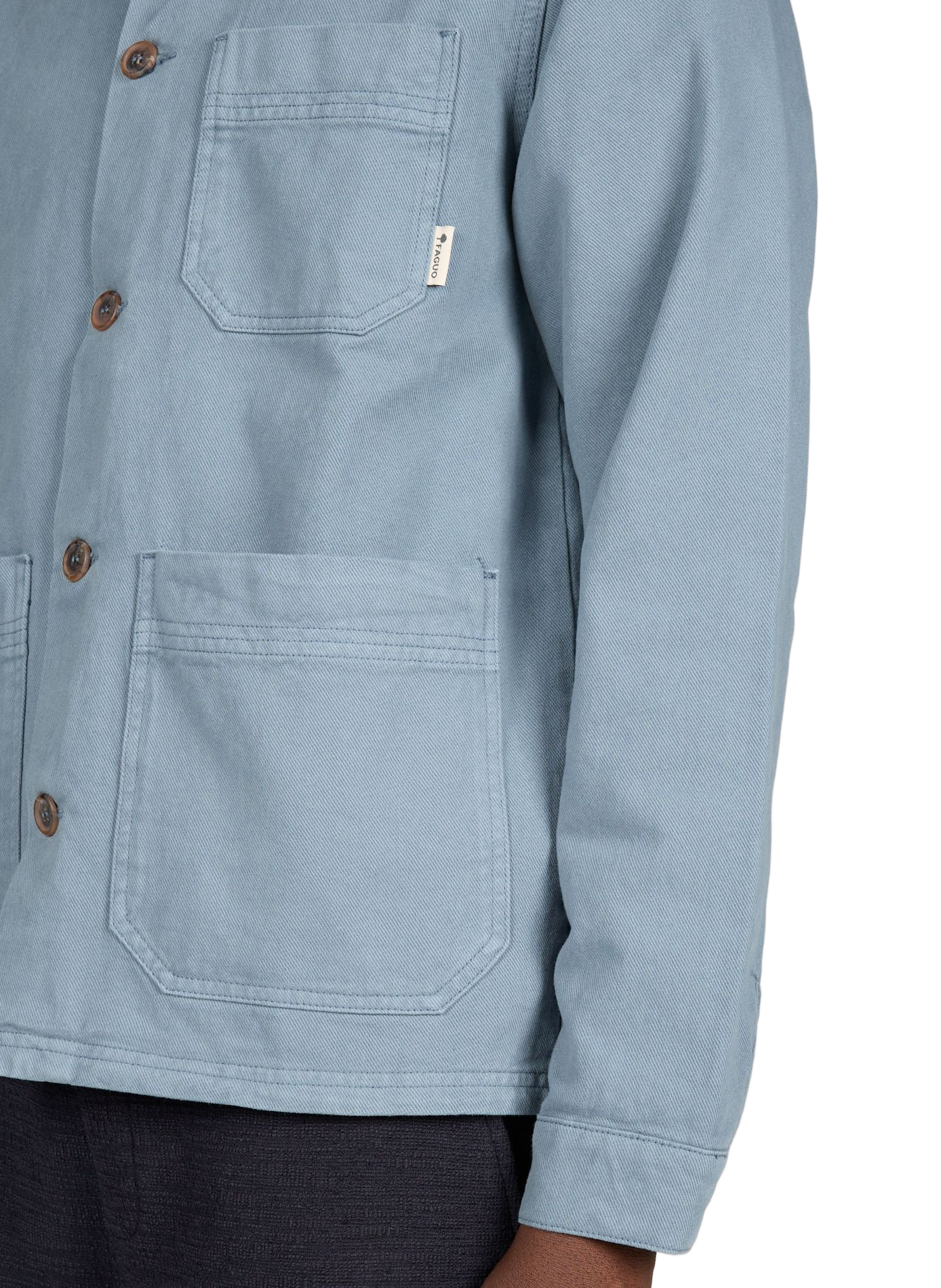 Solid buttoned straight jacket FAGUO Blue