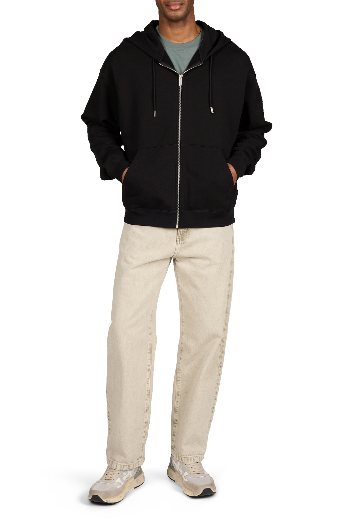 Oversized zip-up cotton sweatshirt CANADA GOOSE Black
