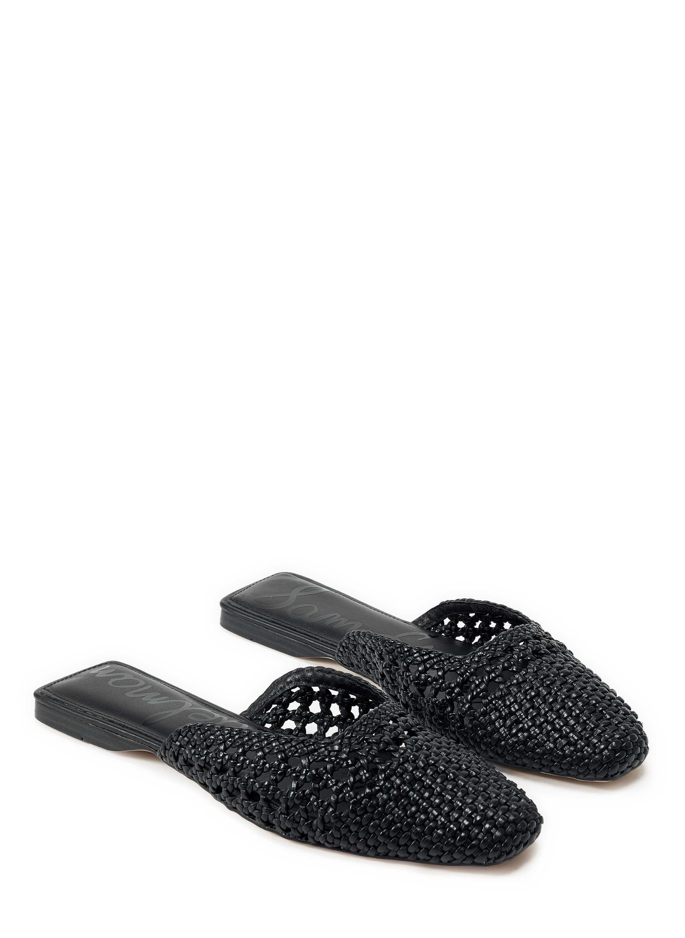 Mules tressées Nola en cuir SAM EDELMAN Noir