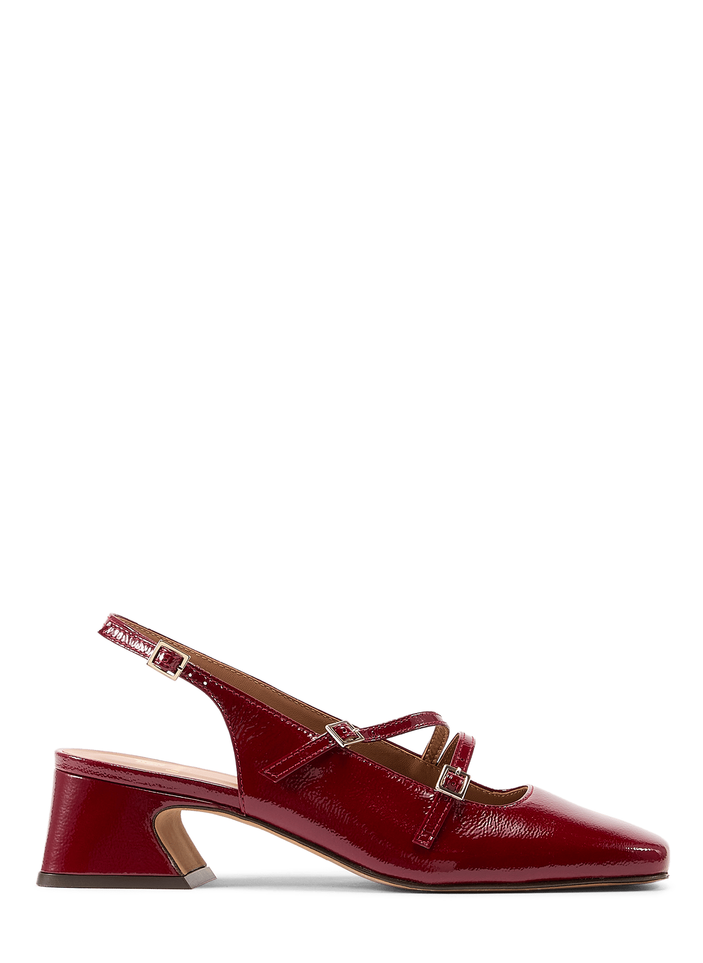 Babies slingback à brides et talons en cuir BOBBIES Rouge