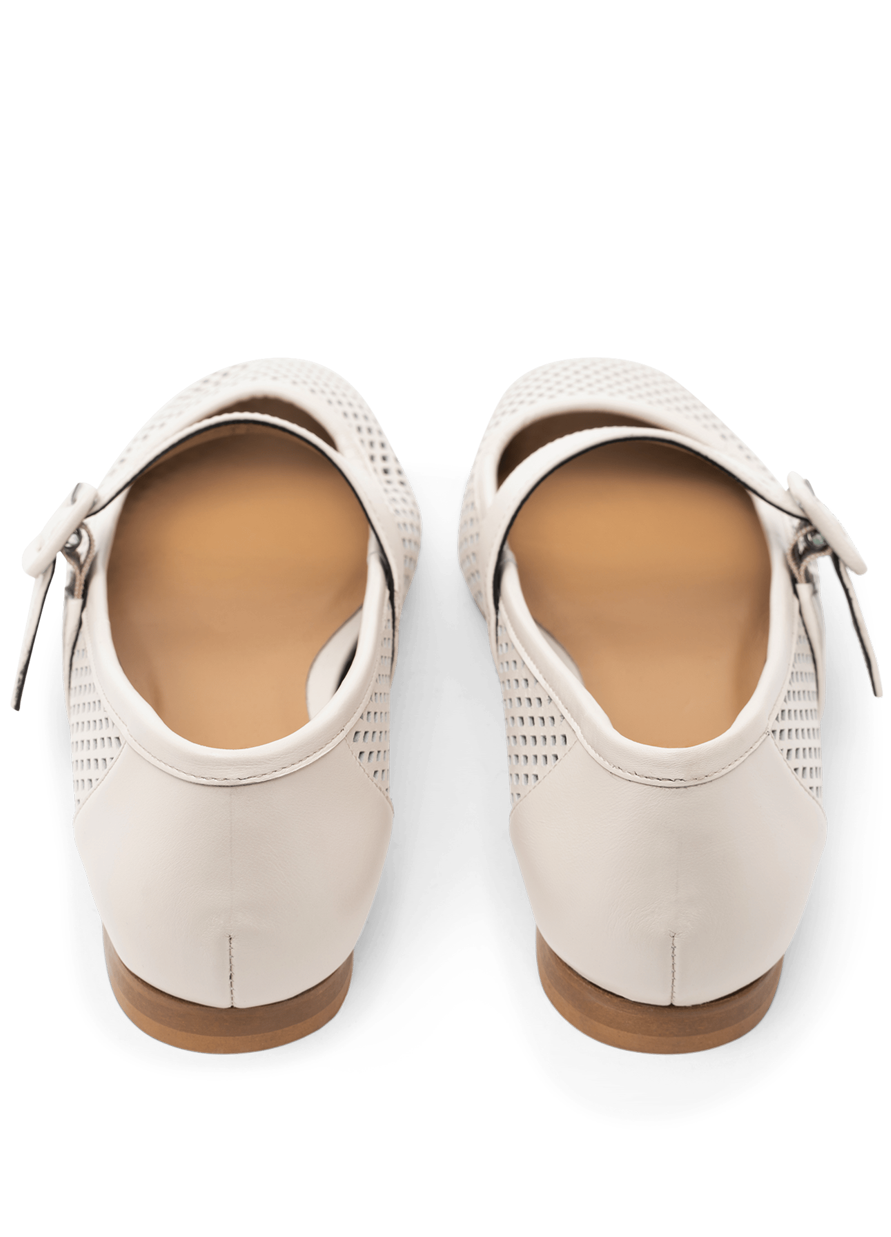 Ballerines moka en nappa perfo PARALLELE Blanc