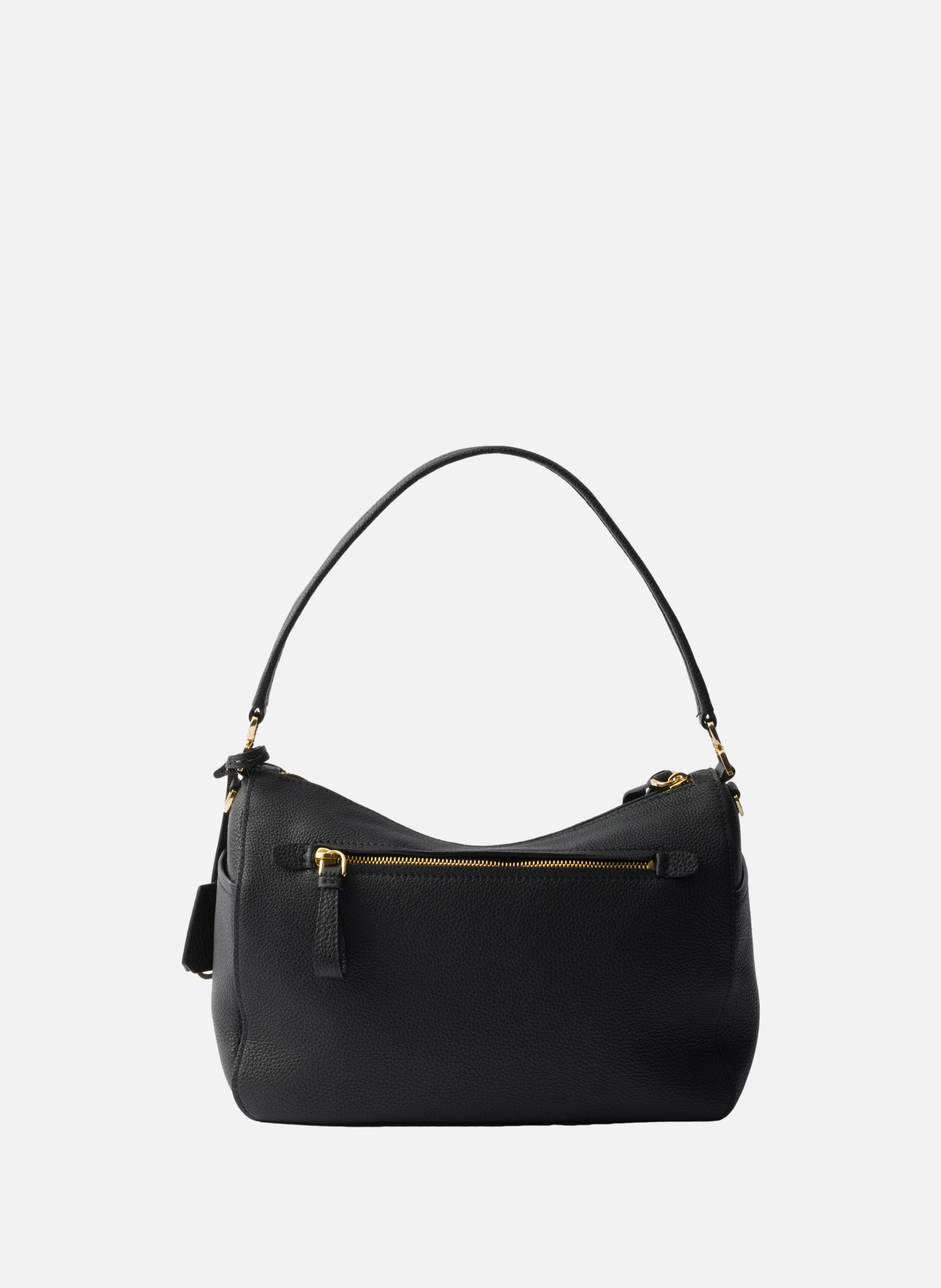 Sac porté épaule en cuir PRADA Noir