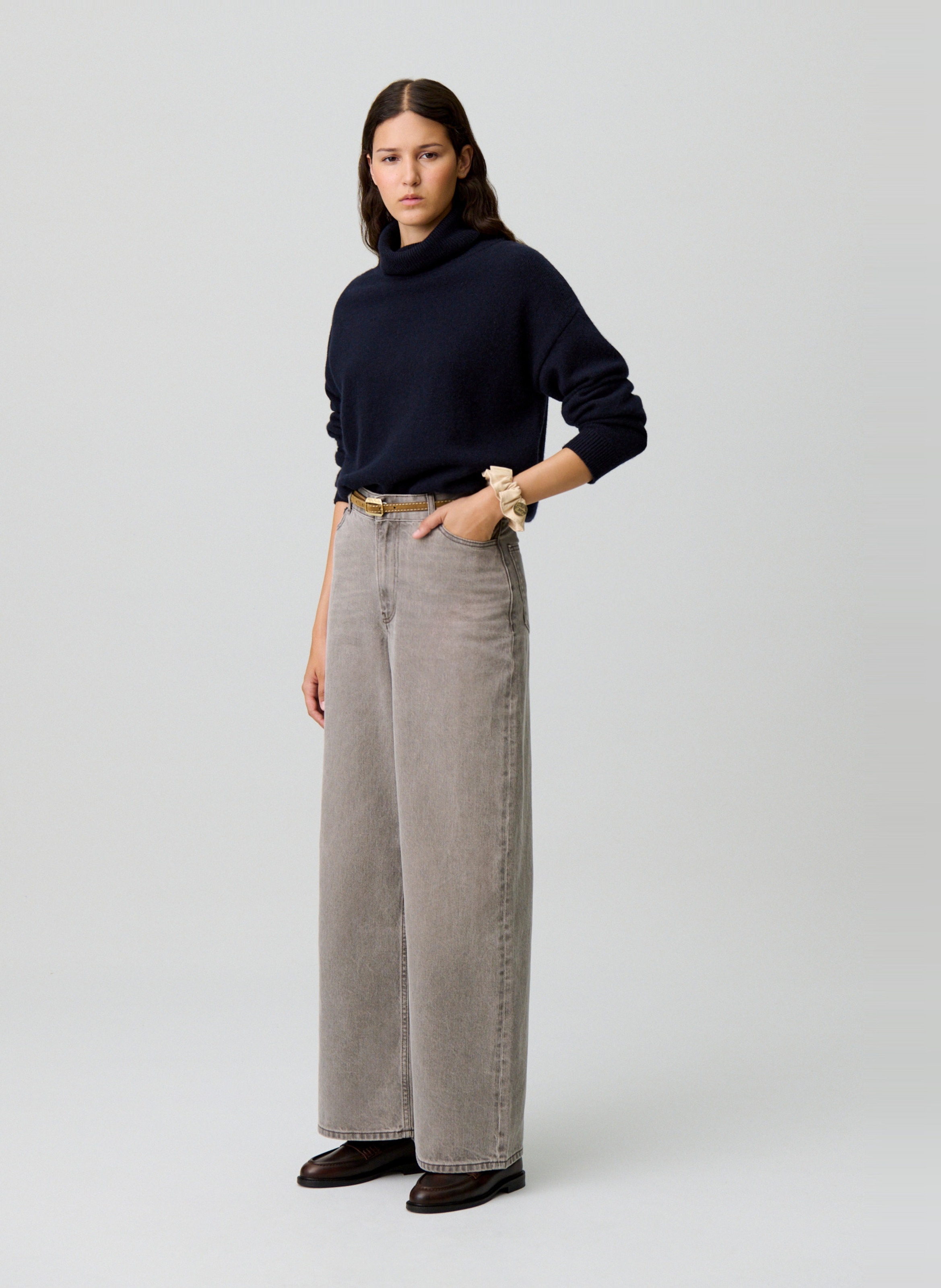 Jean large en coton mélangé jeanjeannebis CLAUDIE PIERLOT Beige