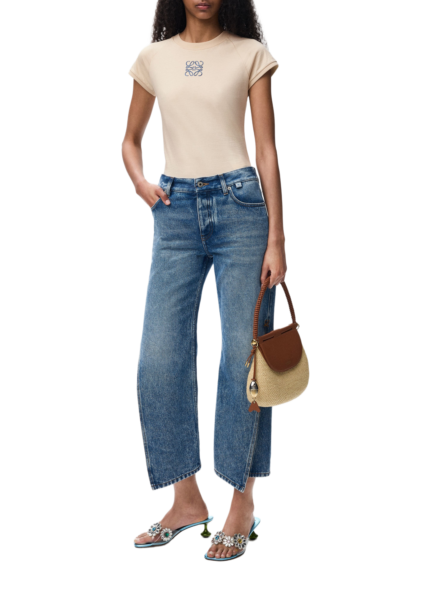 Fitted cotton T-shirt LOEWE Beige