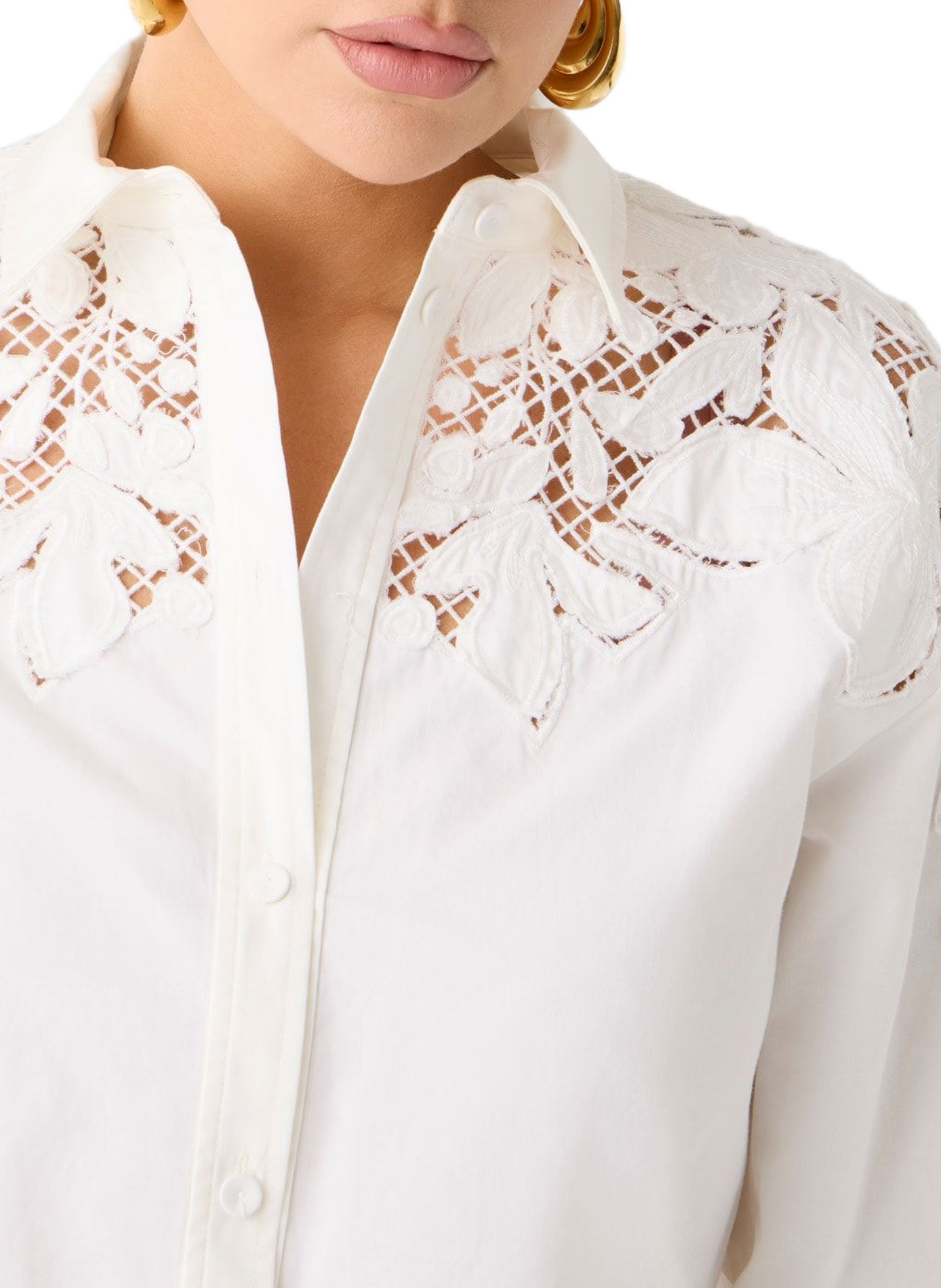 Alexis cotton lace shirt GUESS Beige