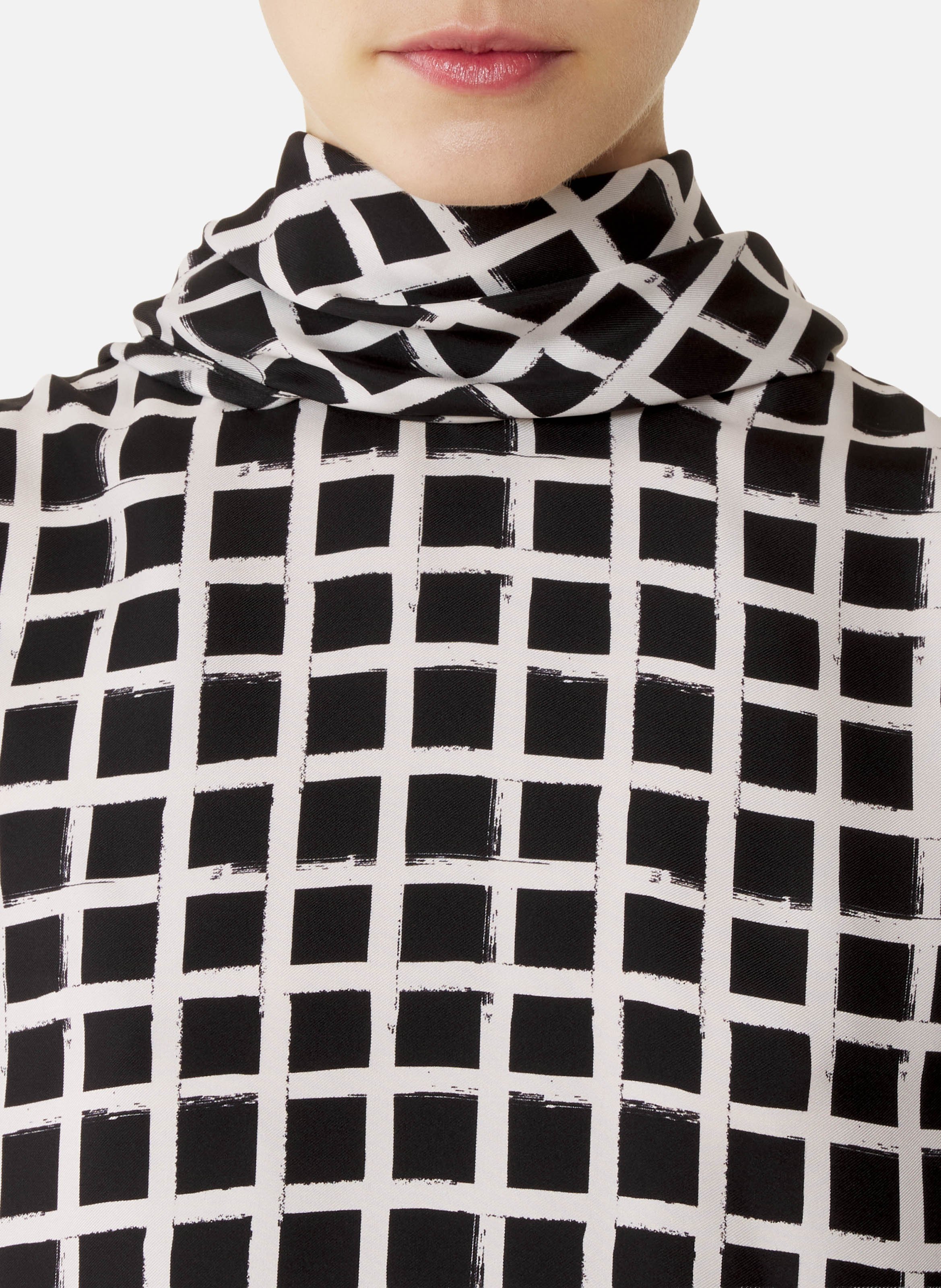 Haut sans manches en soie imprimée LANVIN Blanc
