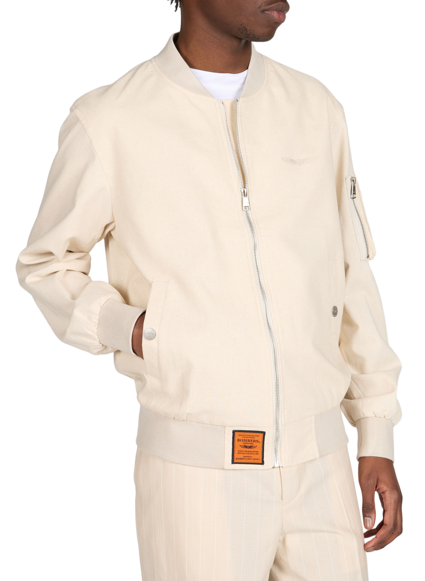 Millen logo embroidered bomber BOMBERS ORIGINAL Beige