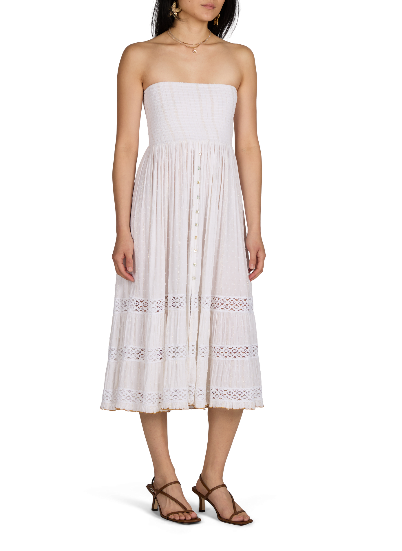 Robe bustier évasée BANANA MOON Blanc