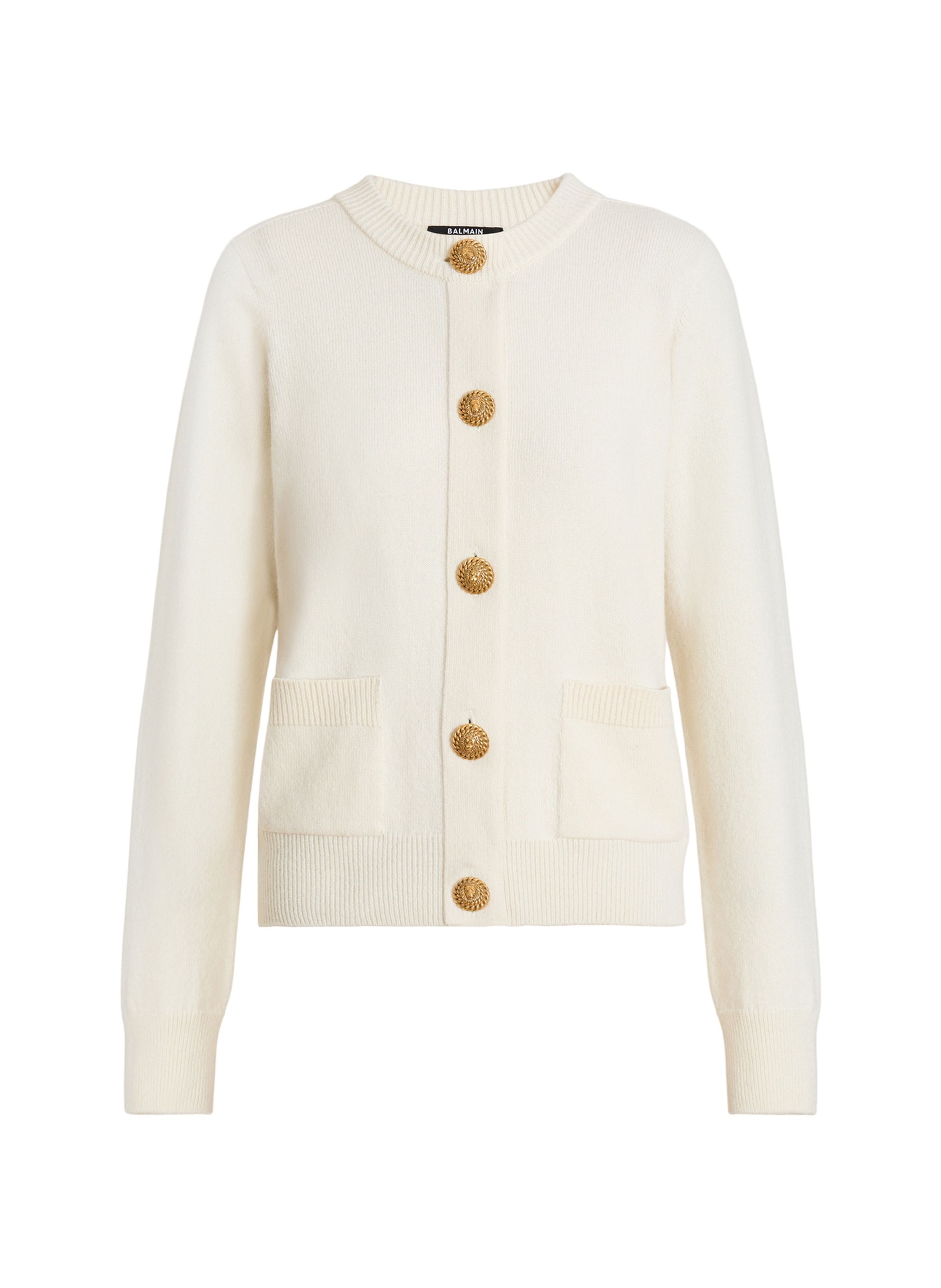 Cardigan en éco-cachemire BALMAIN Blanc