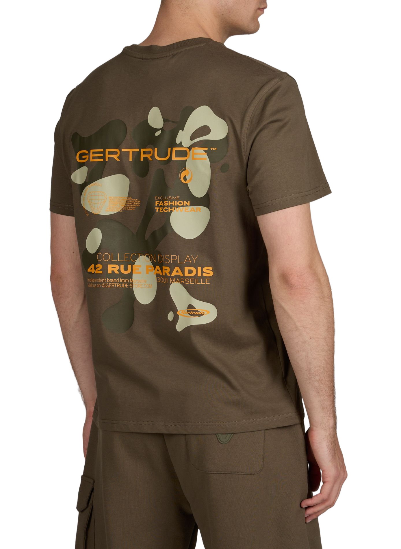 T-shirt imprimé Leonce en coton GERTRUDE ET GASTON Kaki