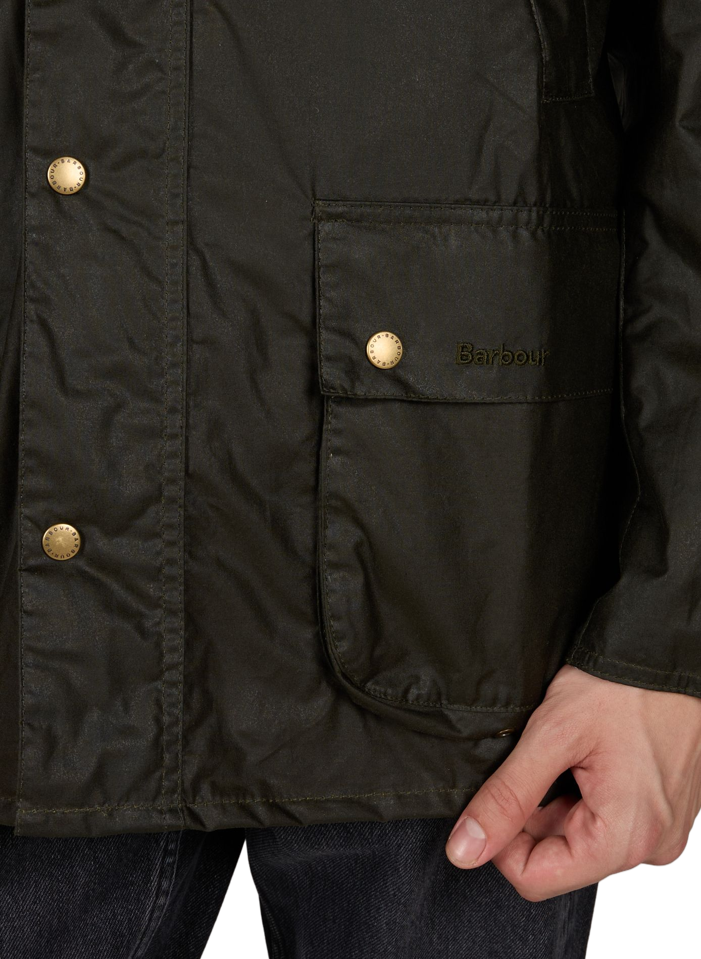 Waxed cotton jacket with velvet collar BARBOUR Khaki