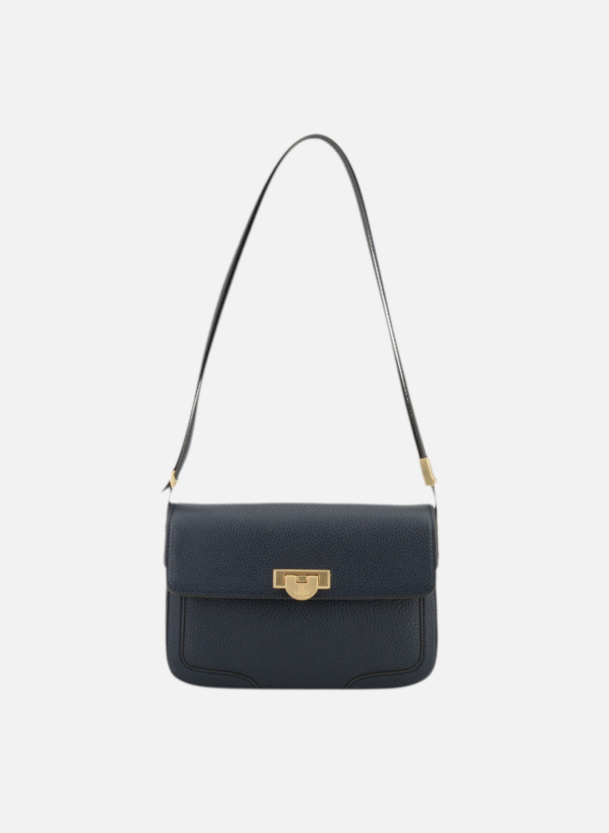 Auteuil | sac porté travers gm en cuir de vachette POURCHET Bleu
