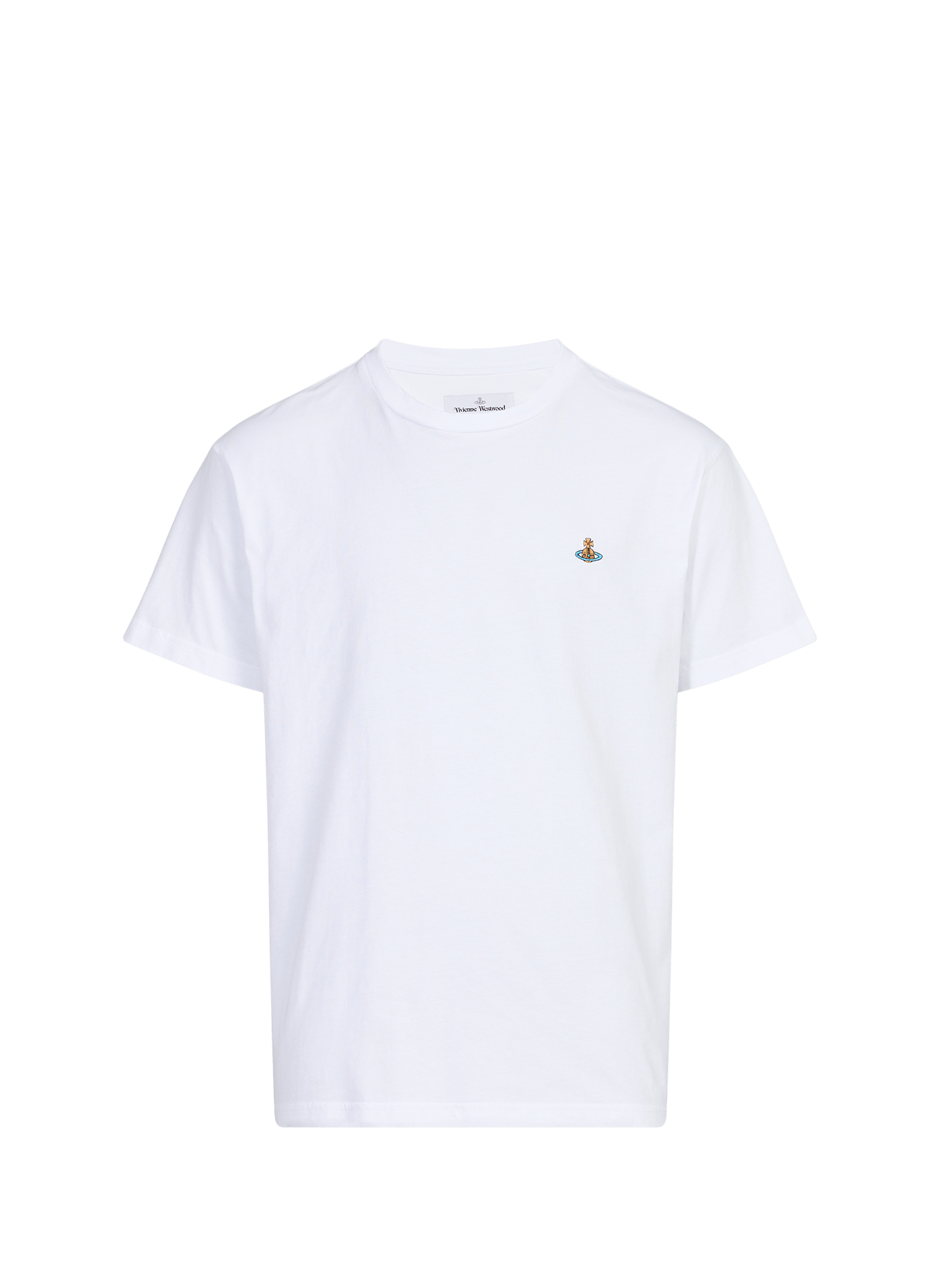 Short-sleeved cotton T-shirt with embroidered logo VIVIENNE WESTWOOD White