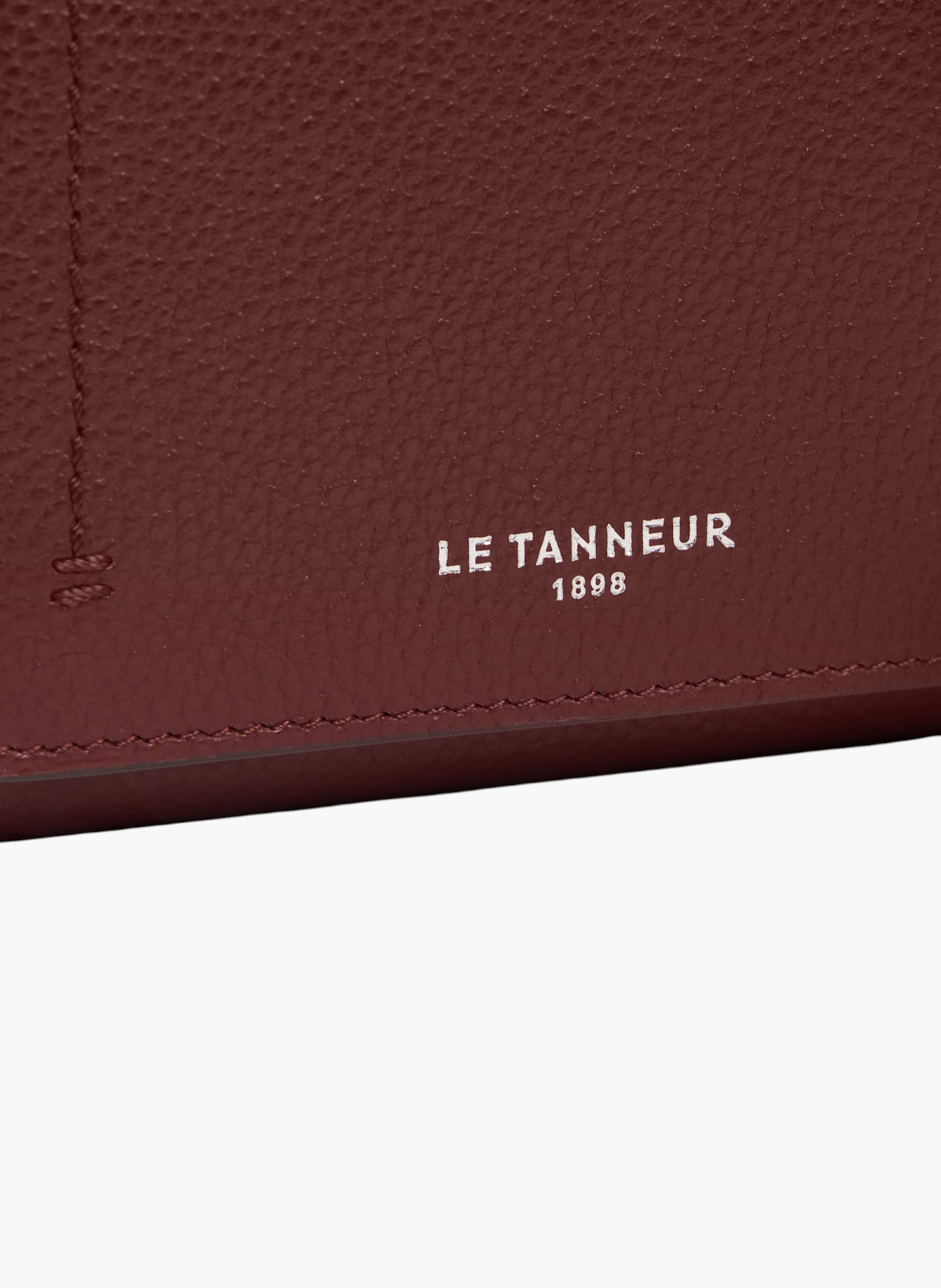 Petit portefeuille à rabat louison en cuir grainé LE TANNEUR Rouge