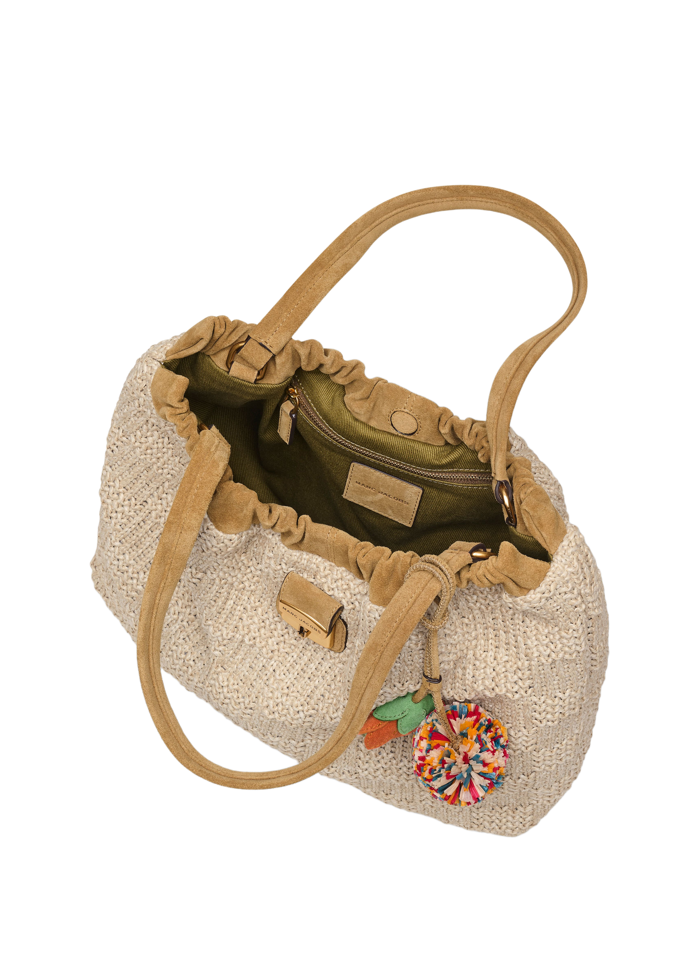 Sac à main raphia avec charms MARC JACOBS Beige
