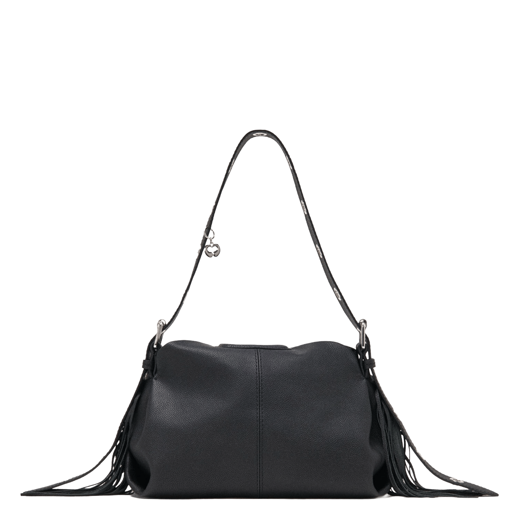 Sac bandoulière en cuir miss m MAJE Noir