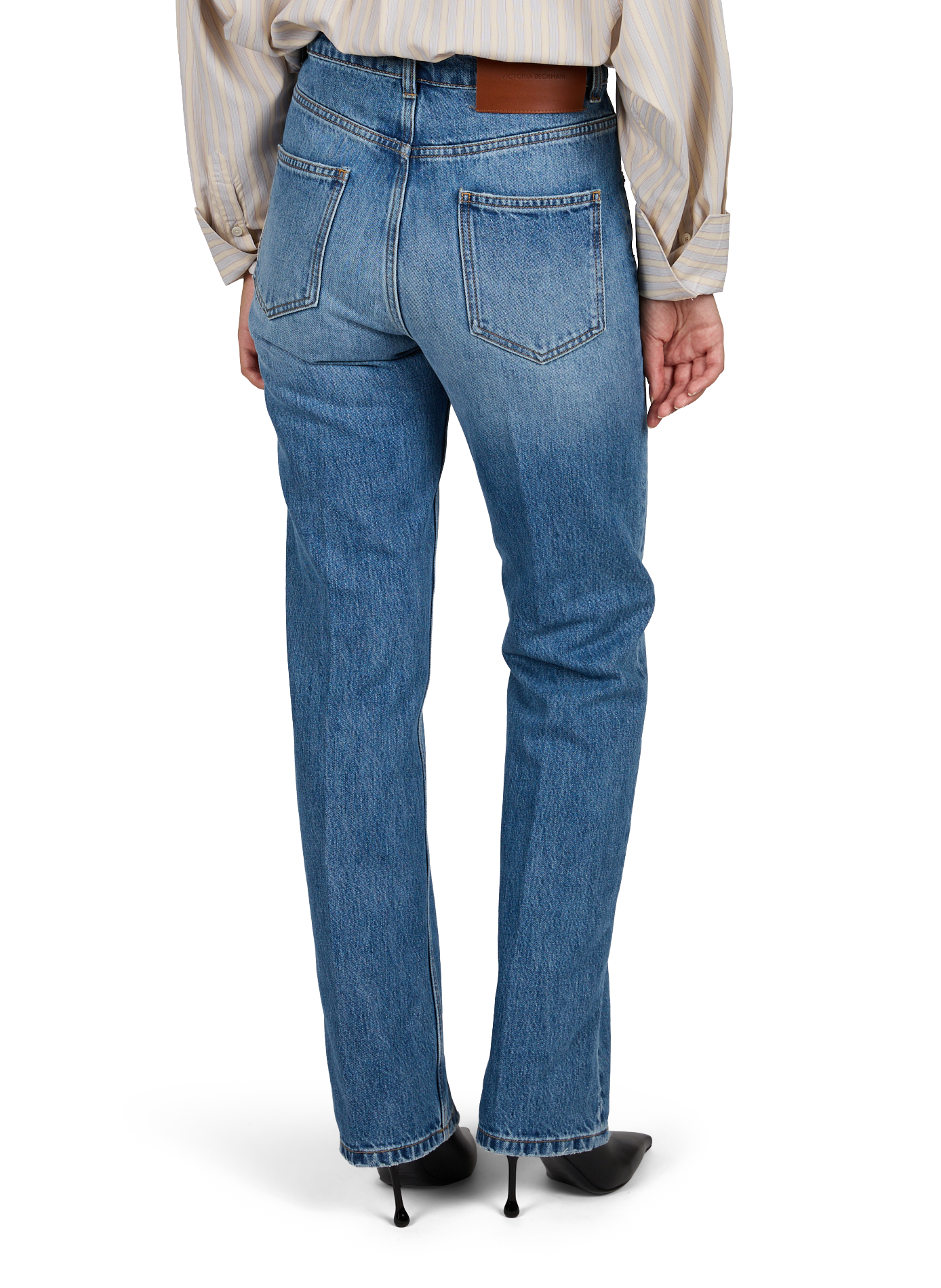 Weite Baumwolljeans VICTORIA BECKHAM Blau