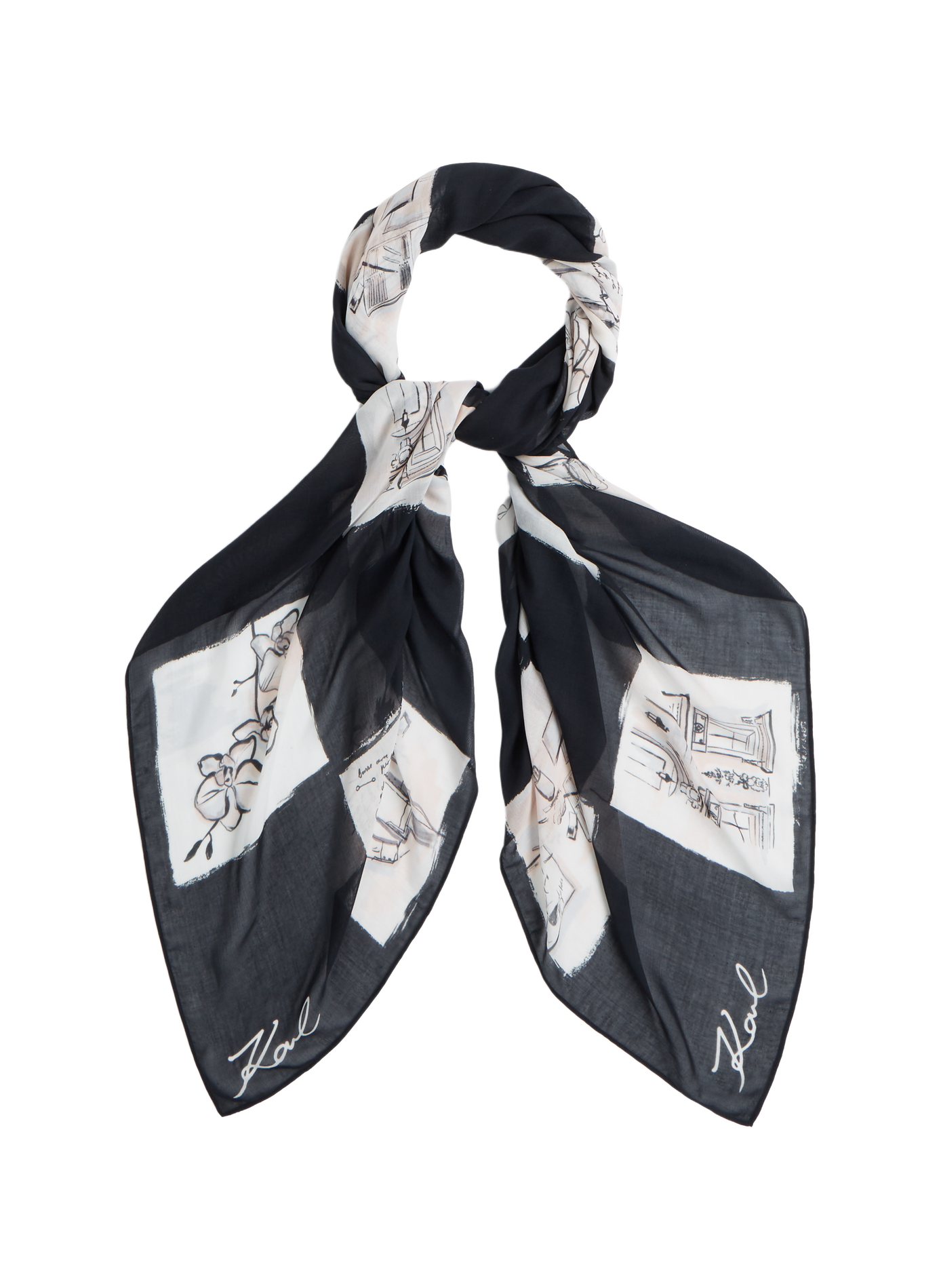 K/Ballet printed silk scarf KARL LAGERFELD Multicolour