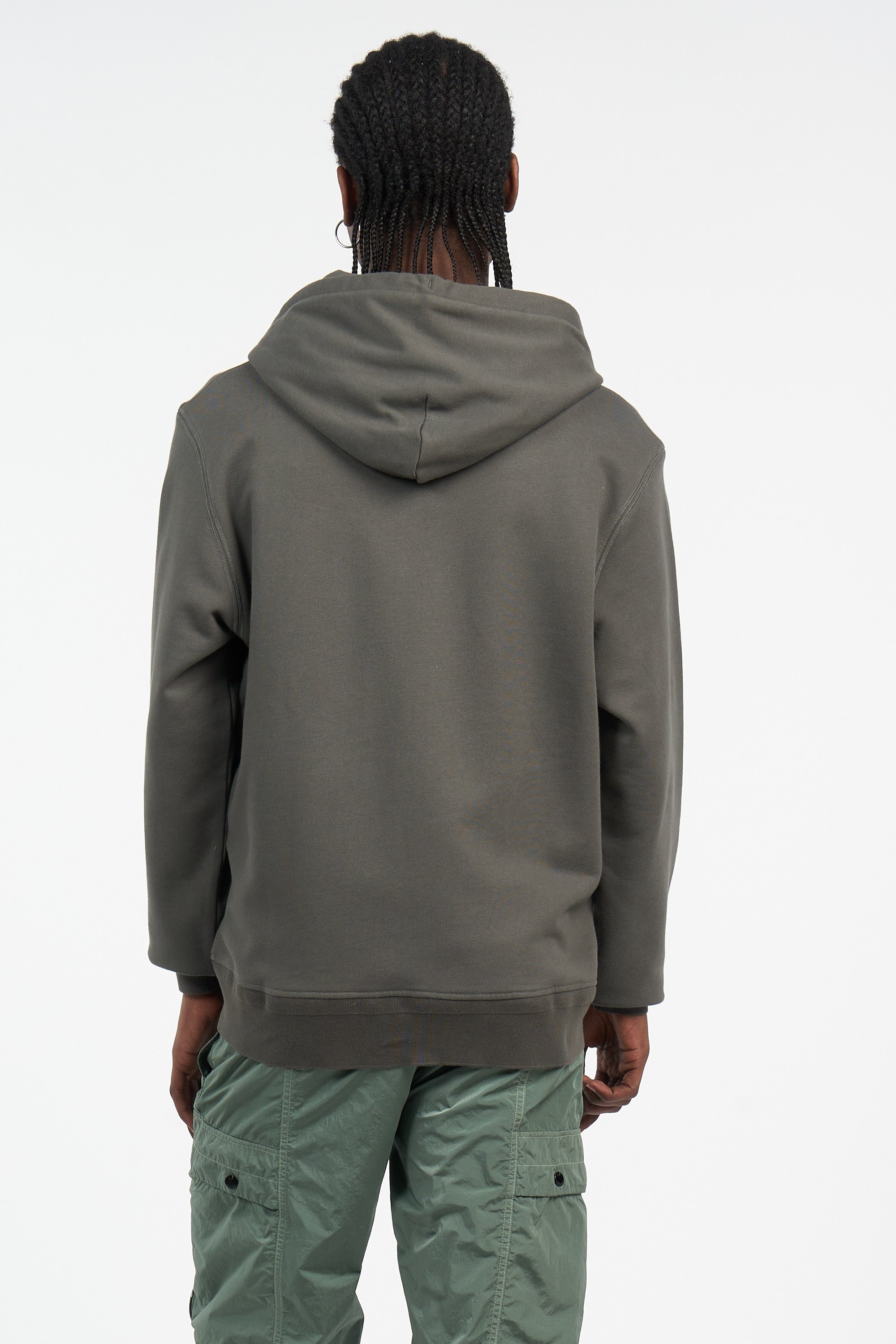 Hoodie zippé diagonal raised fleece zip hooded sweatshirt CP COMPANY Kaki