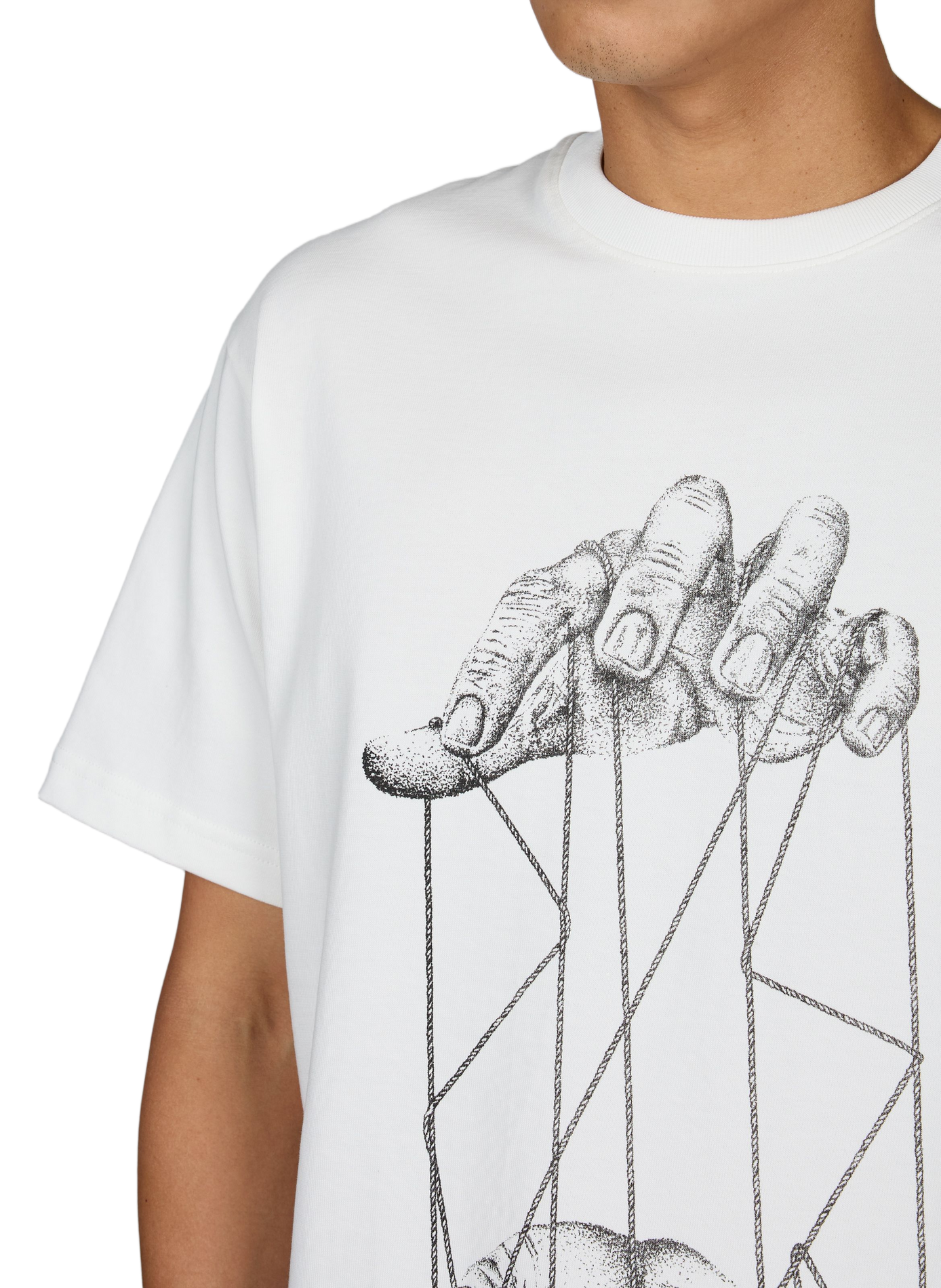 Kurzarm T-Shirt mit Baumwolldruck PAS UNE MARQUE Weiss