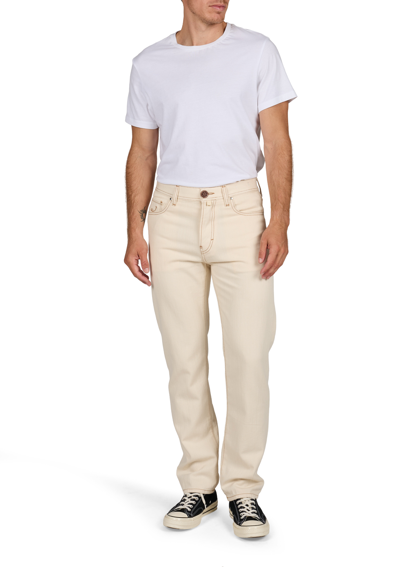 Gerade geschnittene Edo Jeans aus Baumwolle und Kaschmir JACOB COHEN Beige