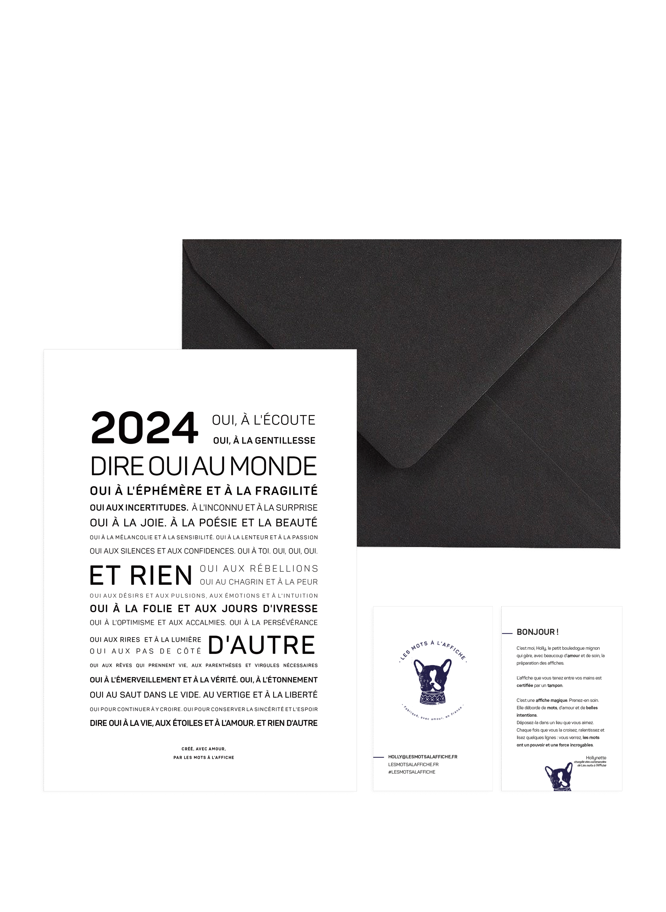 LES MOTS A L'AFFICHE Carte Voeux 2024 Blanc