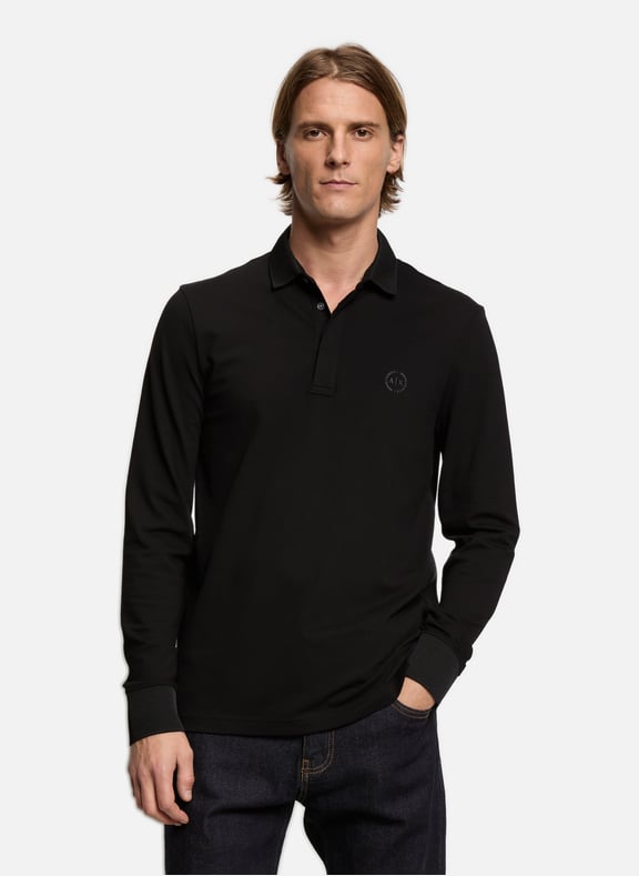 Polo à manches longues Noir by ARMANI EXCHANGE ARMANI EXCHANGE Polo à manches longues Noir