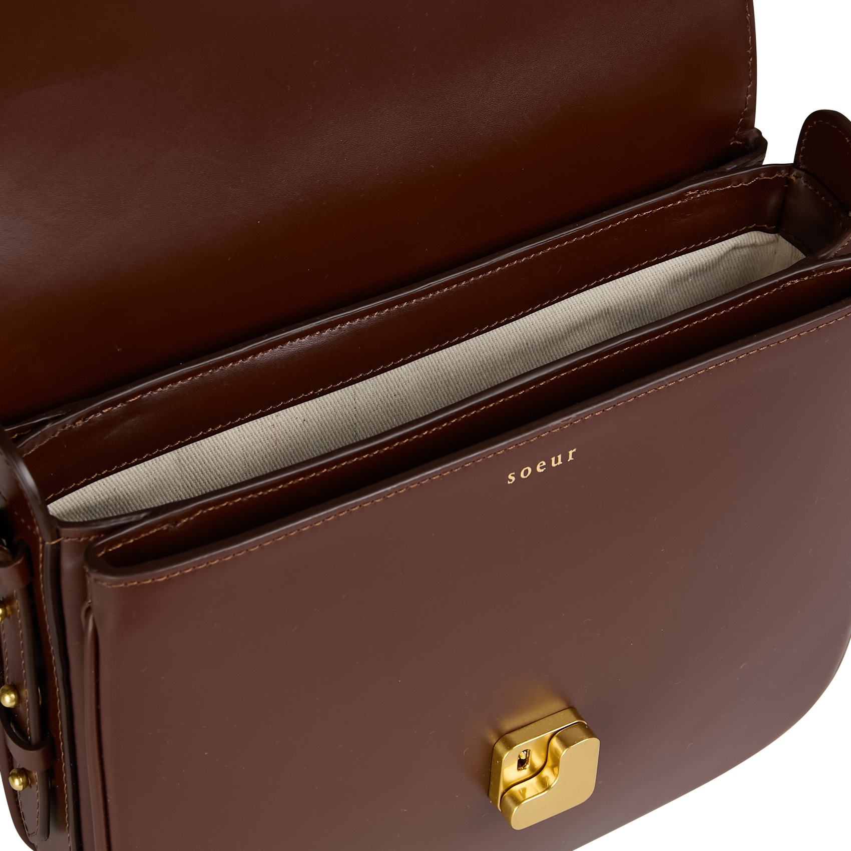 Sac bandoulière en cuir bellissima maxi SOEUR Marron