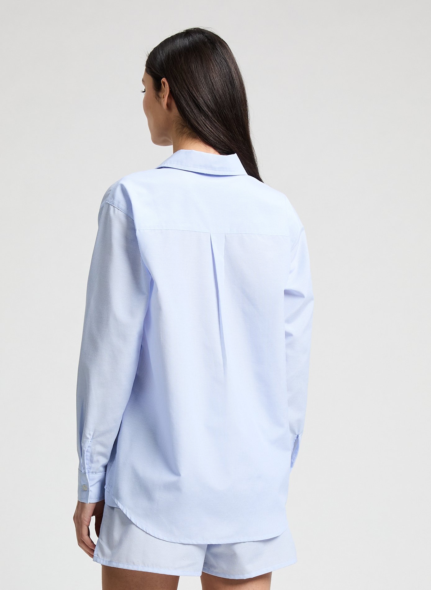 Chemise ample rayée en coton mélangé SAISON 1865 Bleu