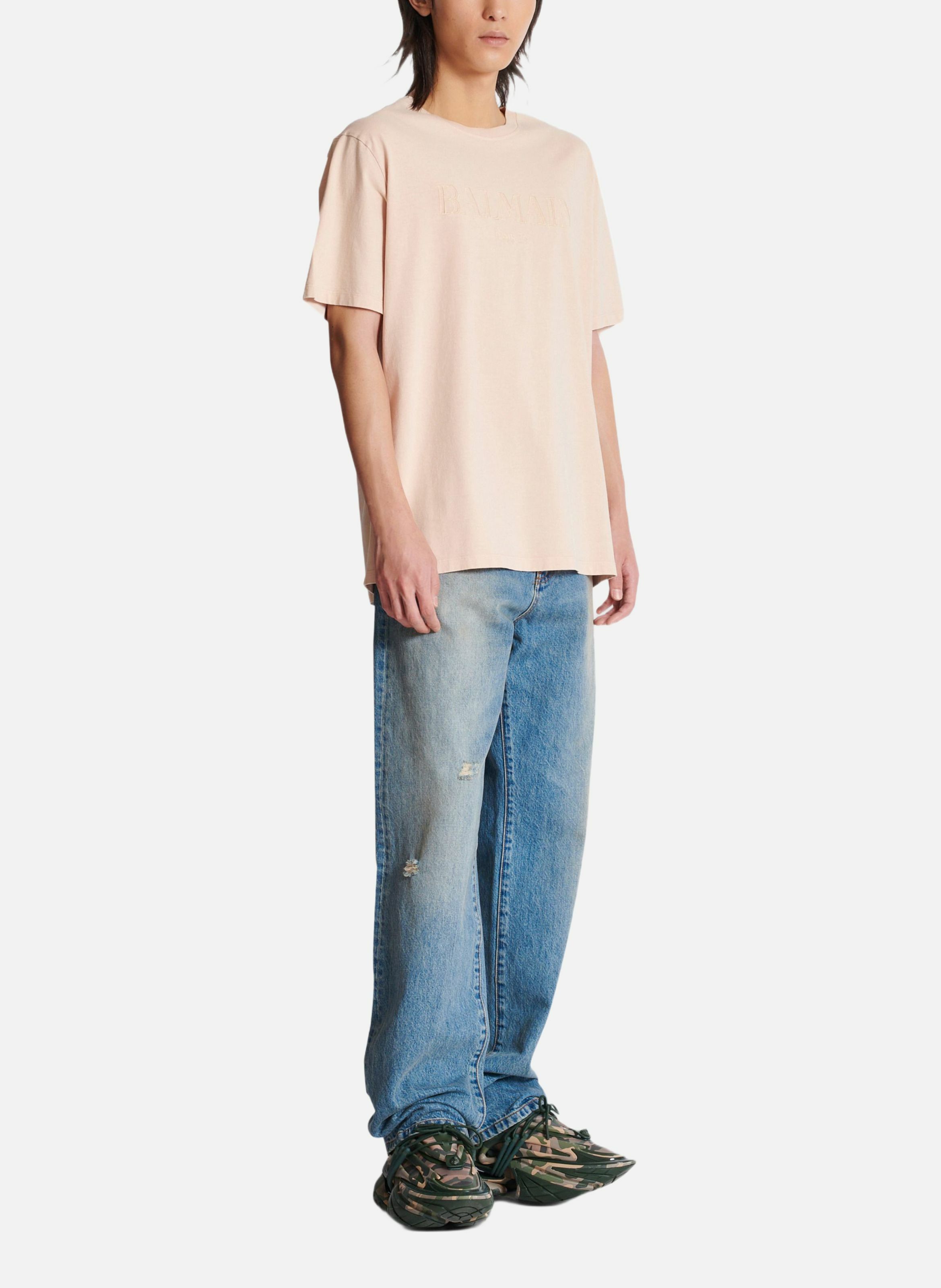 T-shirt ample avec broderie balmain vintage BALMAIN Beige