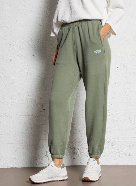 Jogging taille haute en coton mélangé izubird Vert by AMERICAN VINTAGE AMERICAN VINTAGE Jogging taille haute en coton mélangé izubird Vert