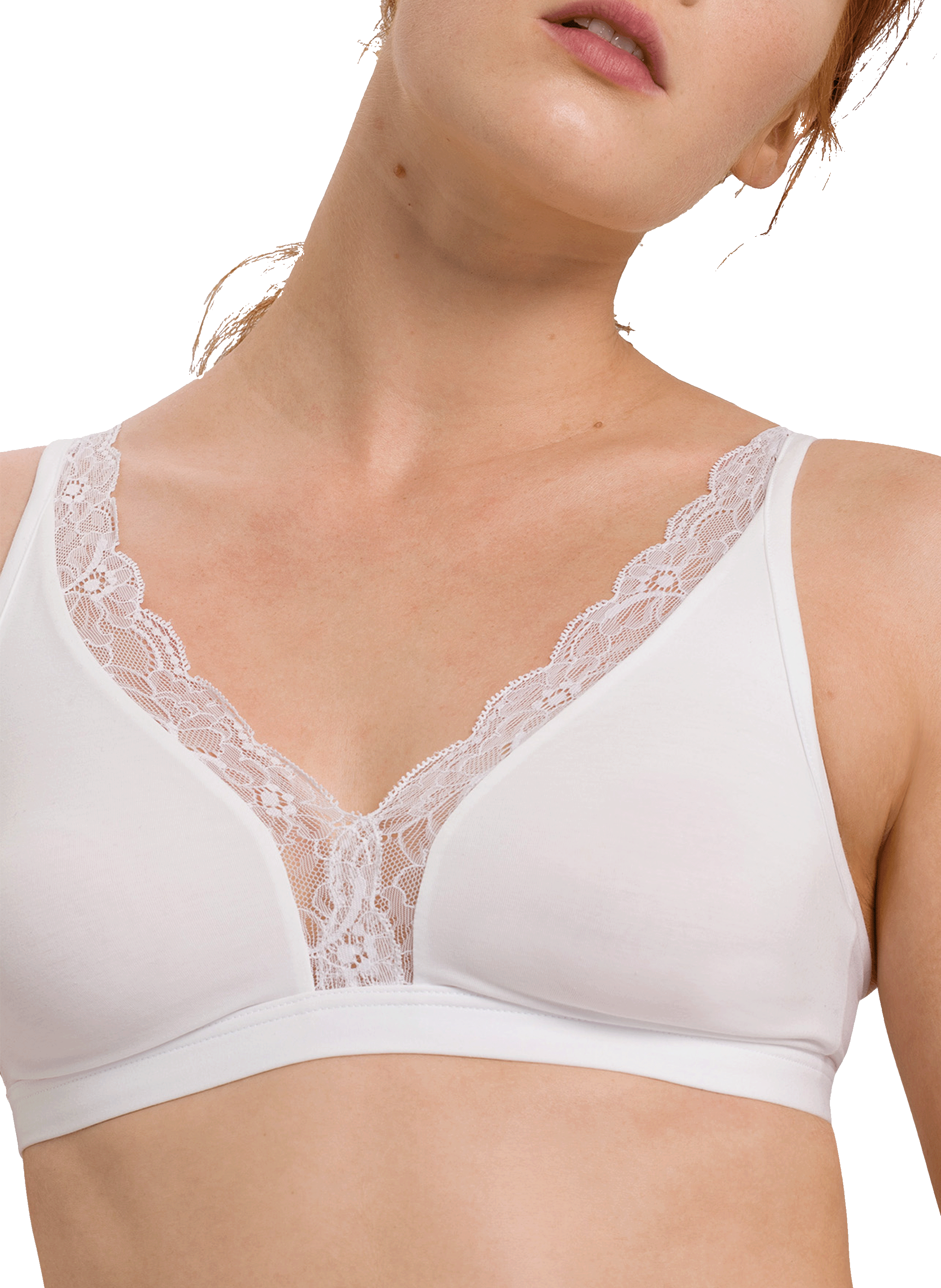 Wireless bra with lace HANRO White