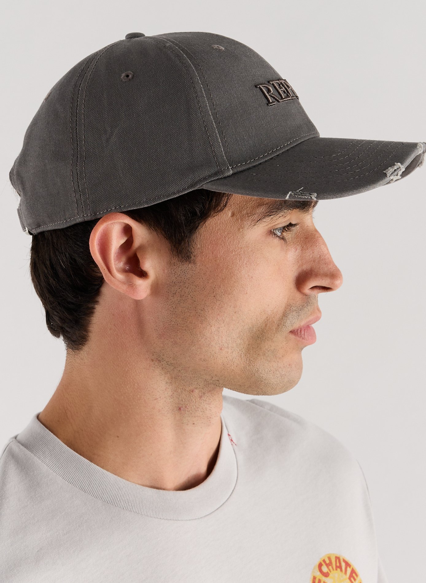 Casquettes délavé à détails destroy REPLAY Gris