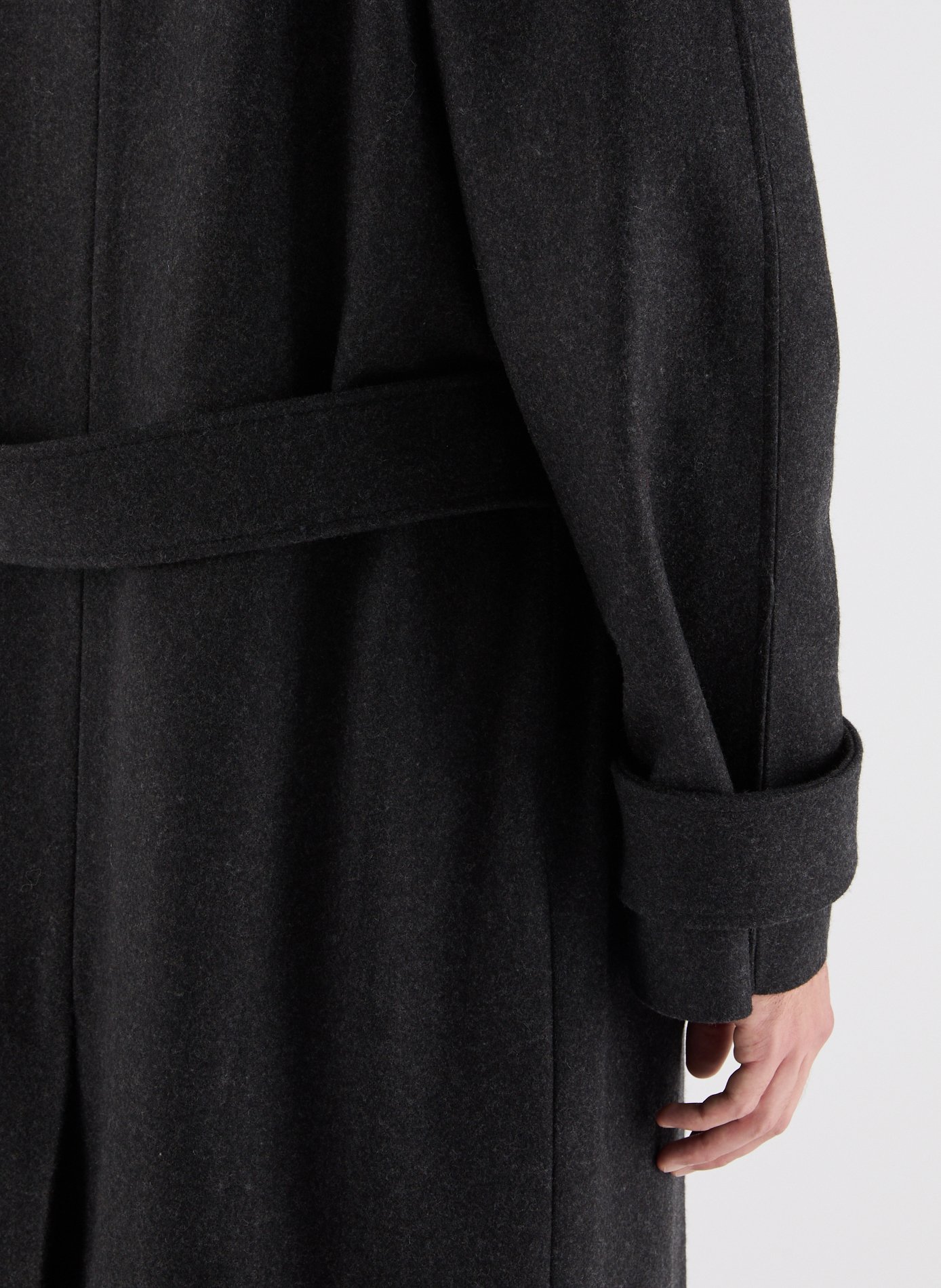 Long classic collar wool coat SAISON 1865 Grey