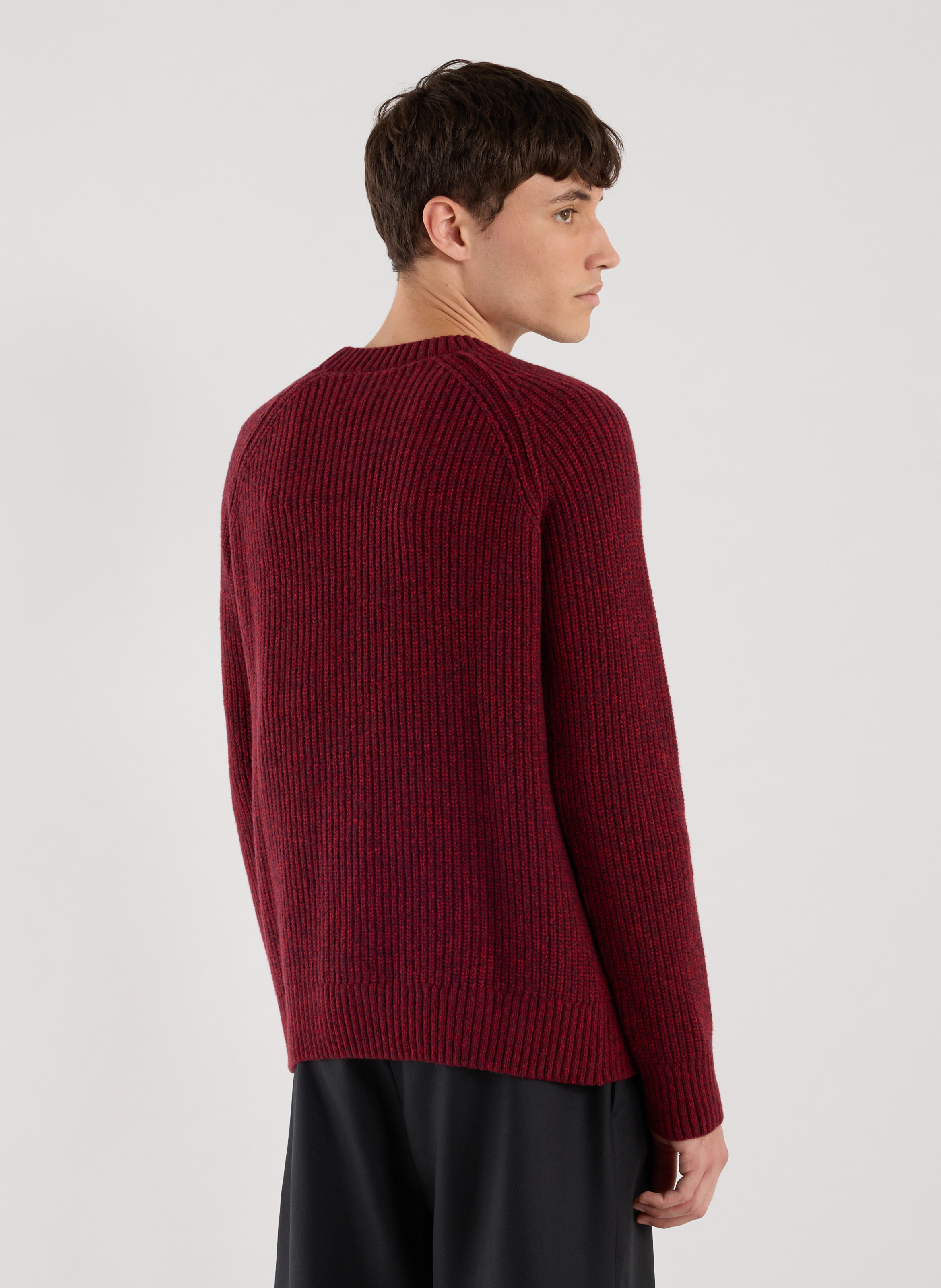 Pull Garsen col rond en laine mélangée SAISON 1865 Rouge