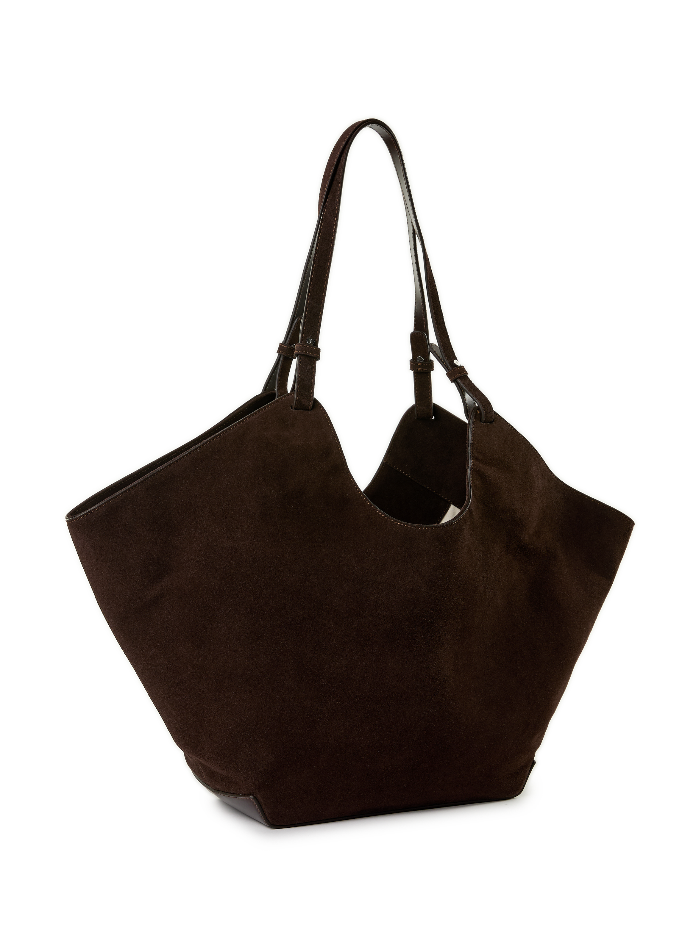 Dahlia suede leather tote bag FLATTERED Brown