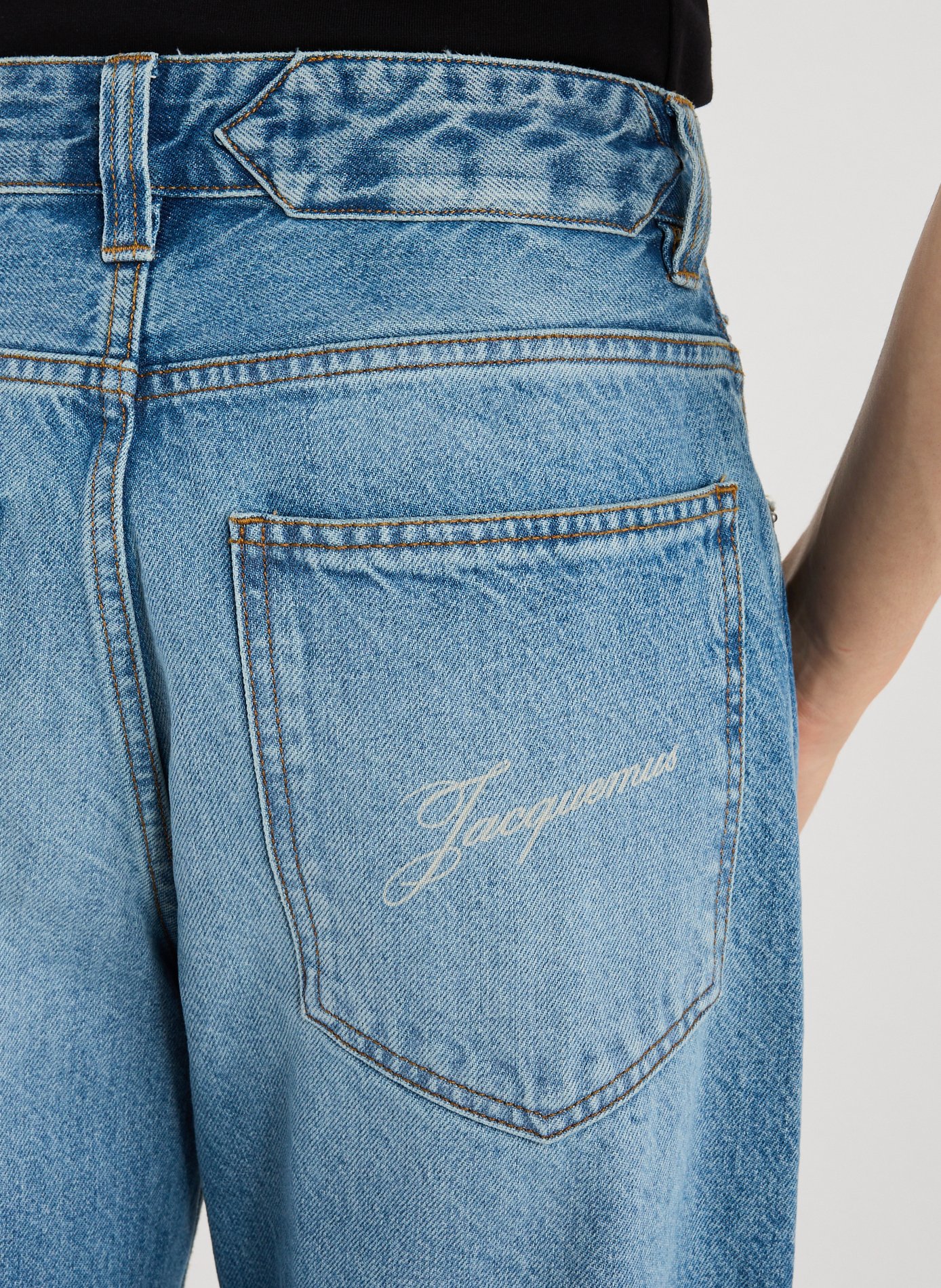 Wide Leg Denim Jeans JACQUEMUS Blue