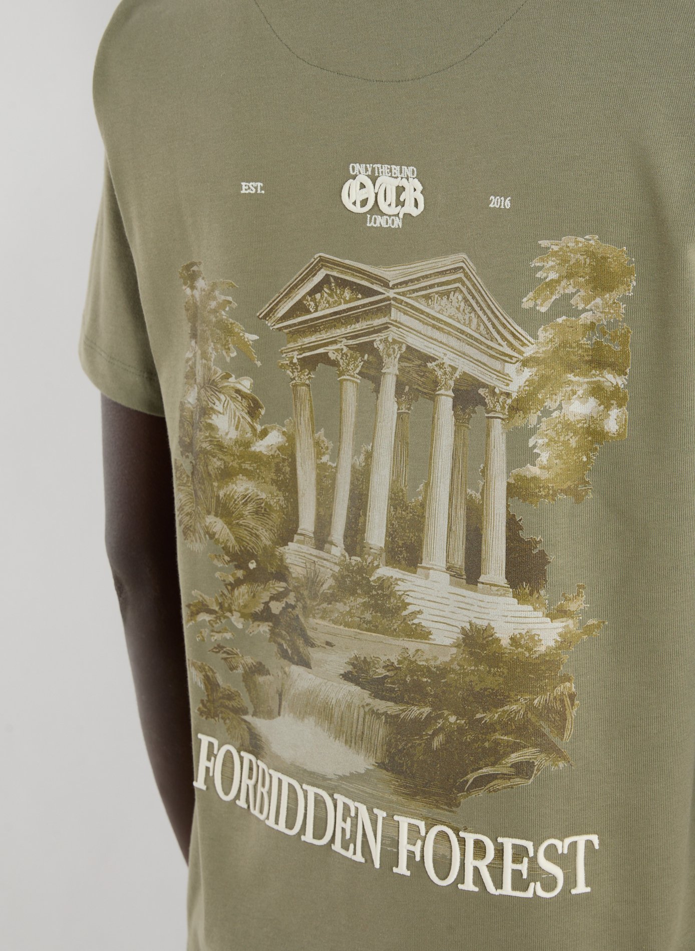 Biker-style cotton t-shirt ONLY THE BLIND Green