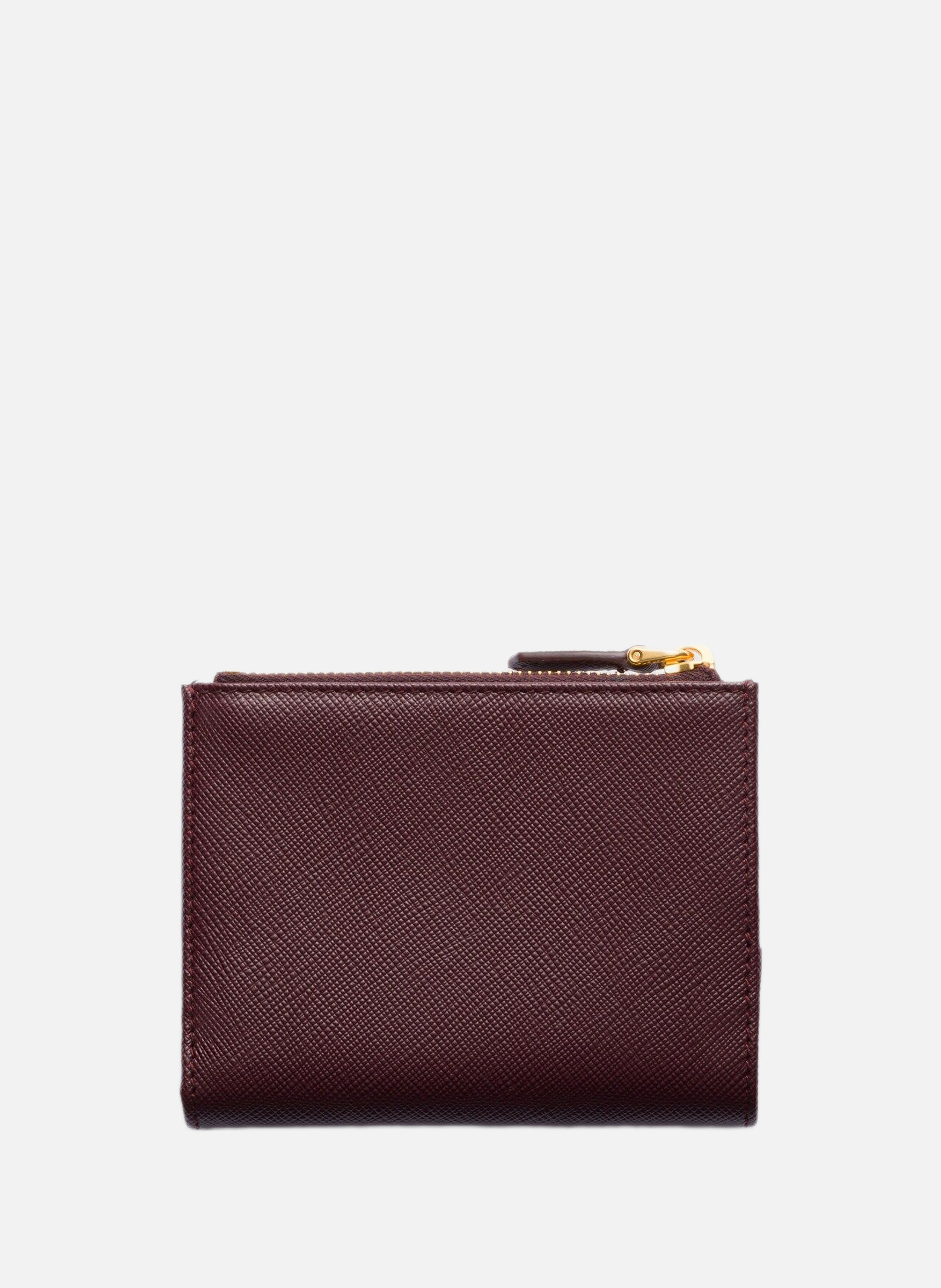 Petit portefeuille en cuir saffiano PRADA Rouge