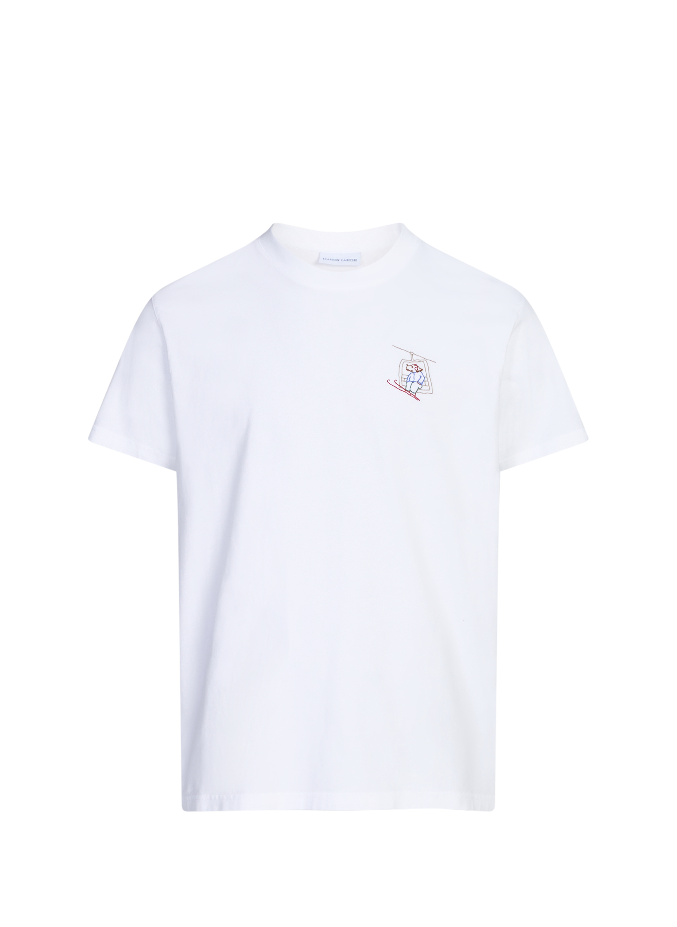 Popincourt Ski Dog Cotton T-shirt MAISON LABICHE White